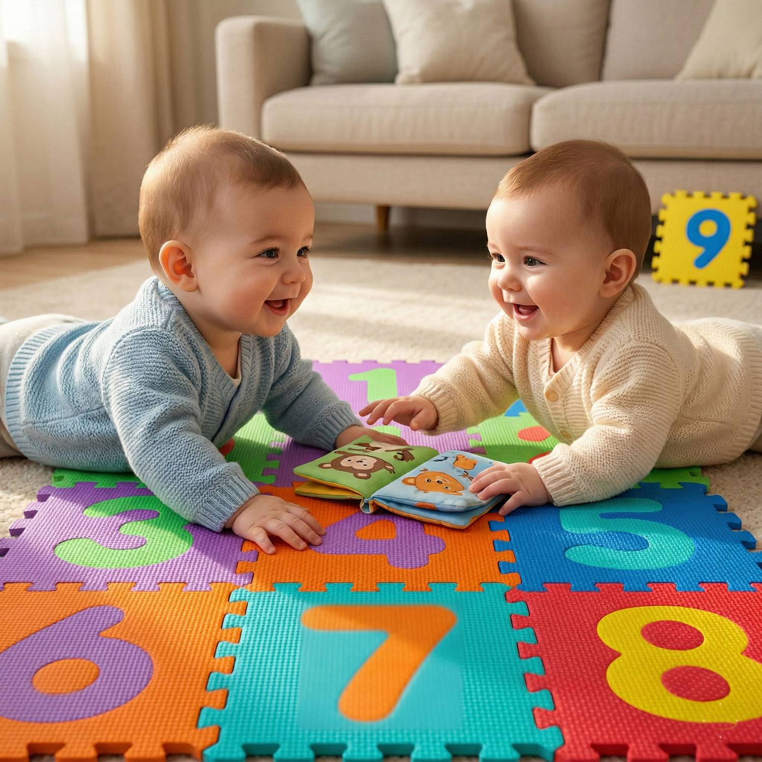 Baby Puzzlematte Kinder Spielmatte EVA Krabbelmatte Babymatte Bodenmatte Zahlen