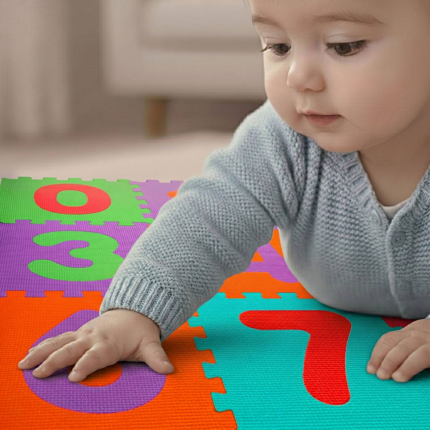 Baby Puzzlematte Kinder Spielmatte EVA Krabbelmatte Babymatte Bodenmatte Zahlen