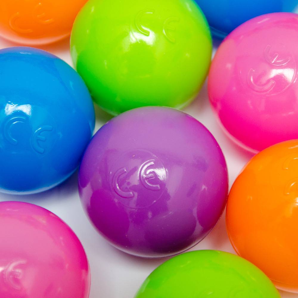 50 bunte Bälle für Bällebad 5,5cm Babybälle Plastikbälle Baby Spielbälle Pastell