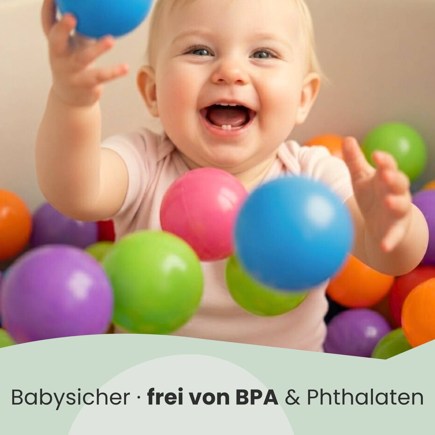 50 bunte Bälle für Bällebad 5,5cm Babybälle Plastikbälle Baby Spielbälle Pastell