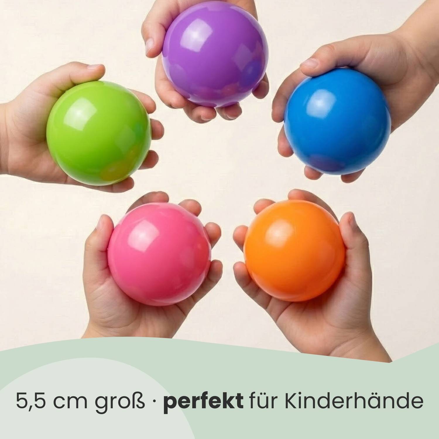 50 bunte Bälle für Bällebad 5,5cm Babybälle Plastikbälle Baby Spielbälle Pastell