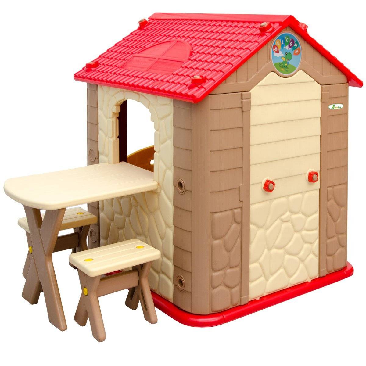 Kinder Spielhaus ab 1 - Garten Kinderhaus mit Tisch - Indoor Kinderspielhaus