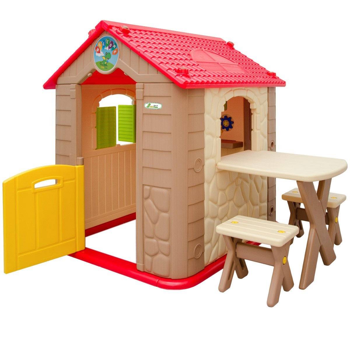 Kinder Spielhaus ab 1 - Garten Kinderhaus mit Tisch - Indoor Kinderspielhaus