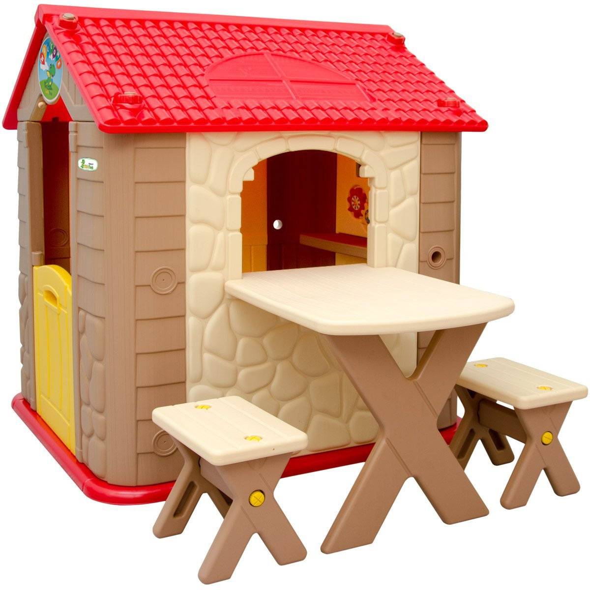 Kinder Spielhaus ab 1 - Garten Kinderhaus mit Tisch - Indoor Kinderspielhaus