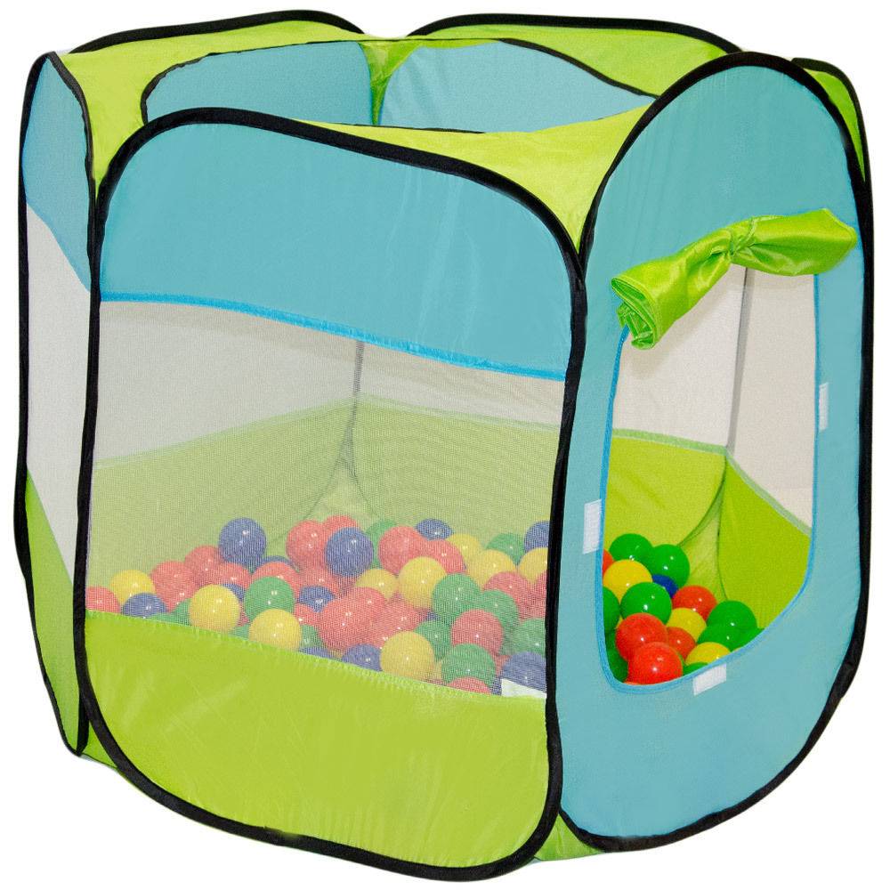 Spielset Kinderspielzelt Elliot inkl. 200 Bällebadbällen | Spielzelt Spielhaus für Jungen und Mädchen | Kinder-Bällebad-Zelt mit Spielbällen | i