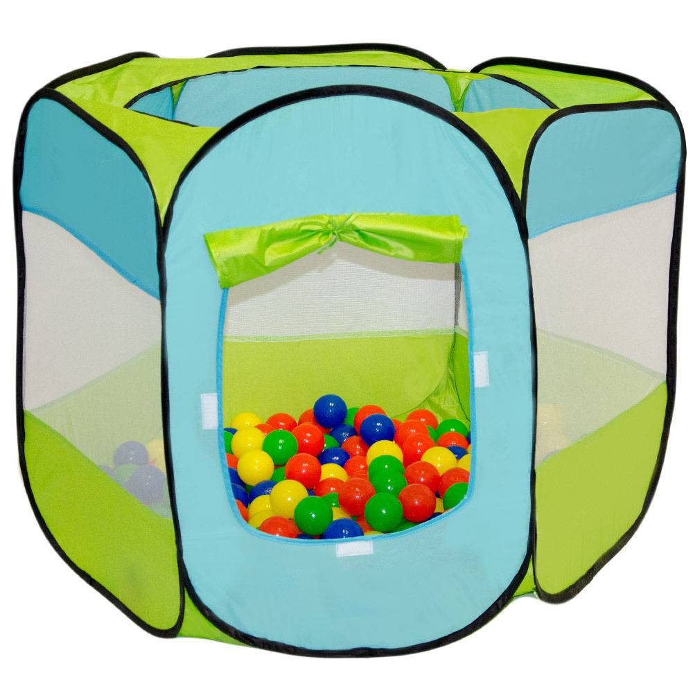 Spielset Kinderspielzelt Elliot inkl. 200 Bällebadbällen | Spielzelt Spielhaus für Jungen und Mädchen | Kinder-Bällebad-Zelt mit Spielbällen | i