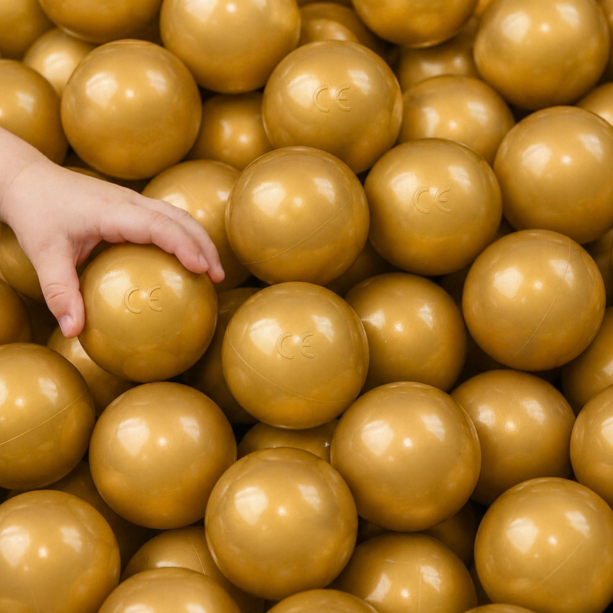 50 Bälle für Bällebad 5,5cm Babybälle Plastikbälle Baby Spielbälle Gold