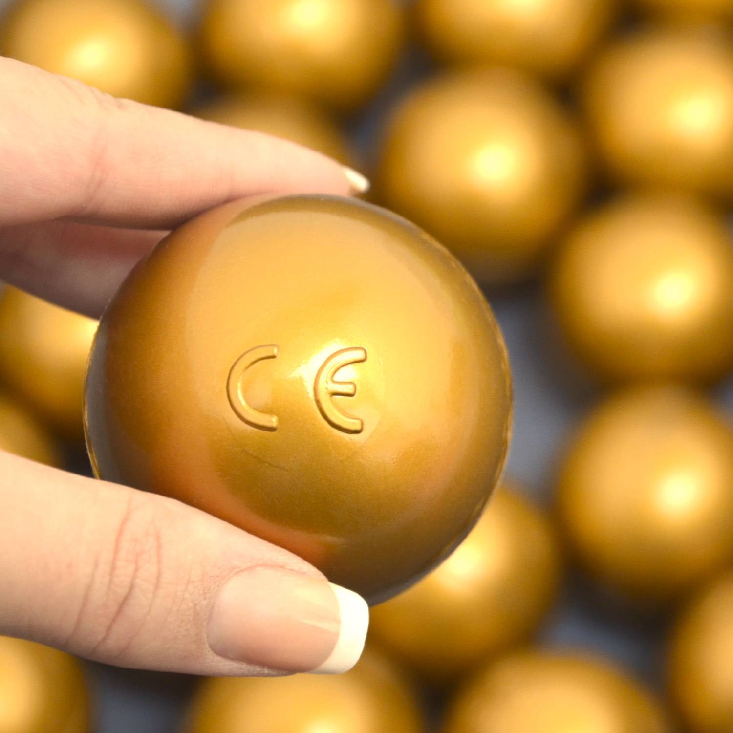 50 Bälle für Bällebad 5,5cm Babybälle Plastikbälle Baby Spielbälle Gold