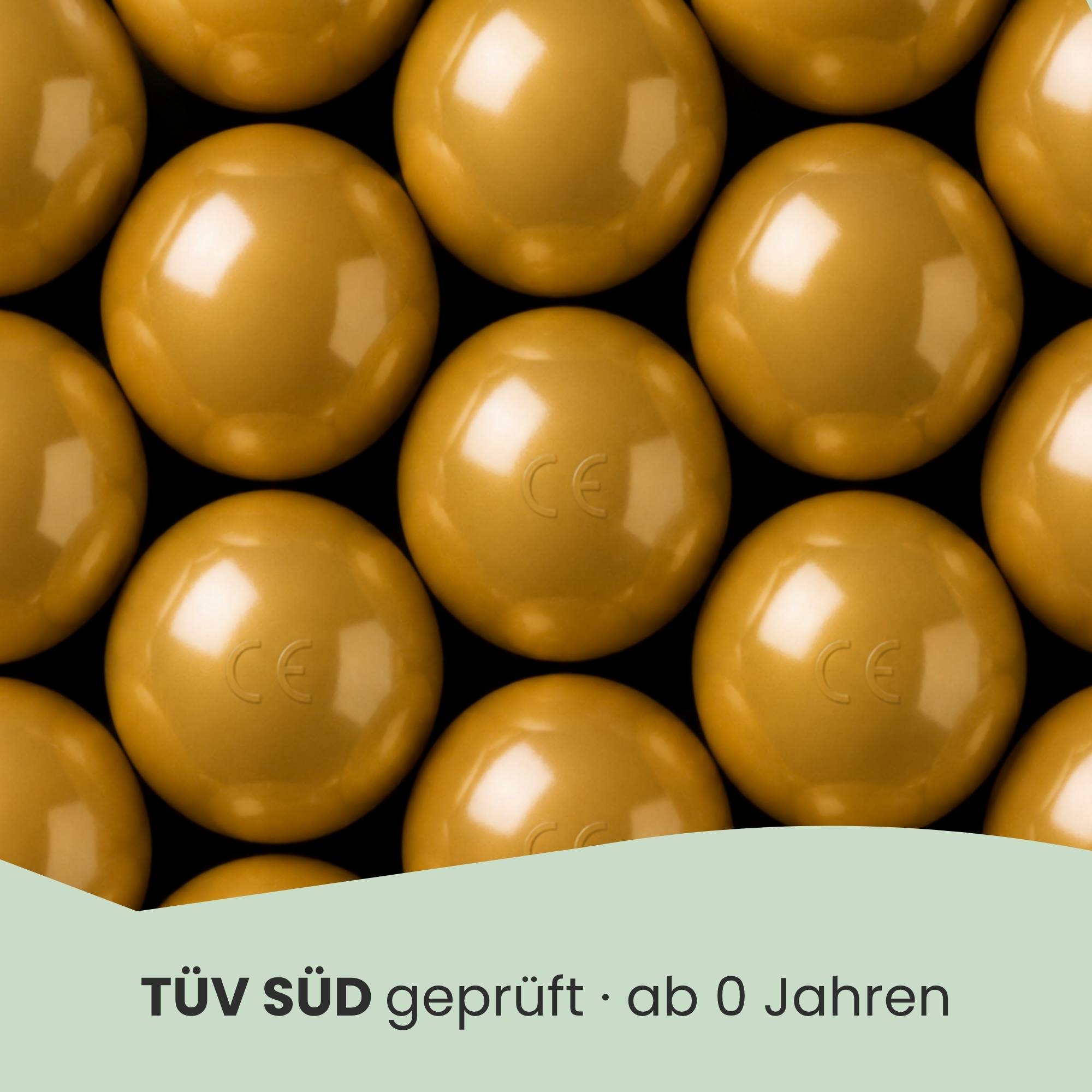 50 Bälle für Bällebad 5,5cm Babybälle Plastikbälle Baby Spielbälle Gold