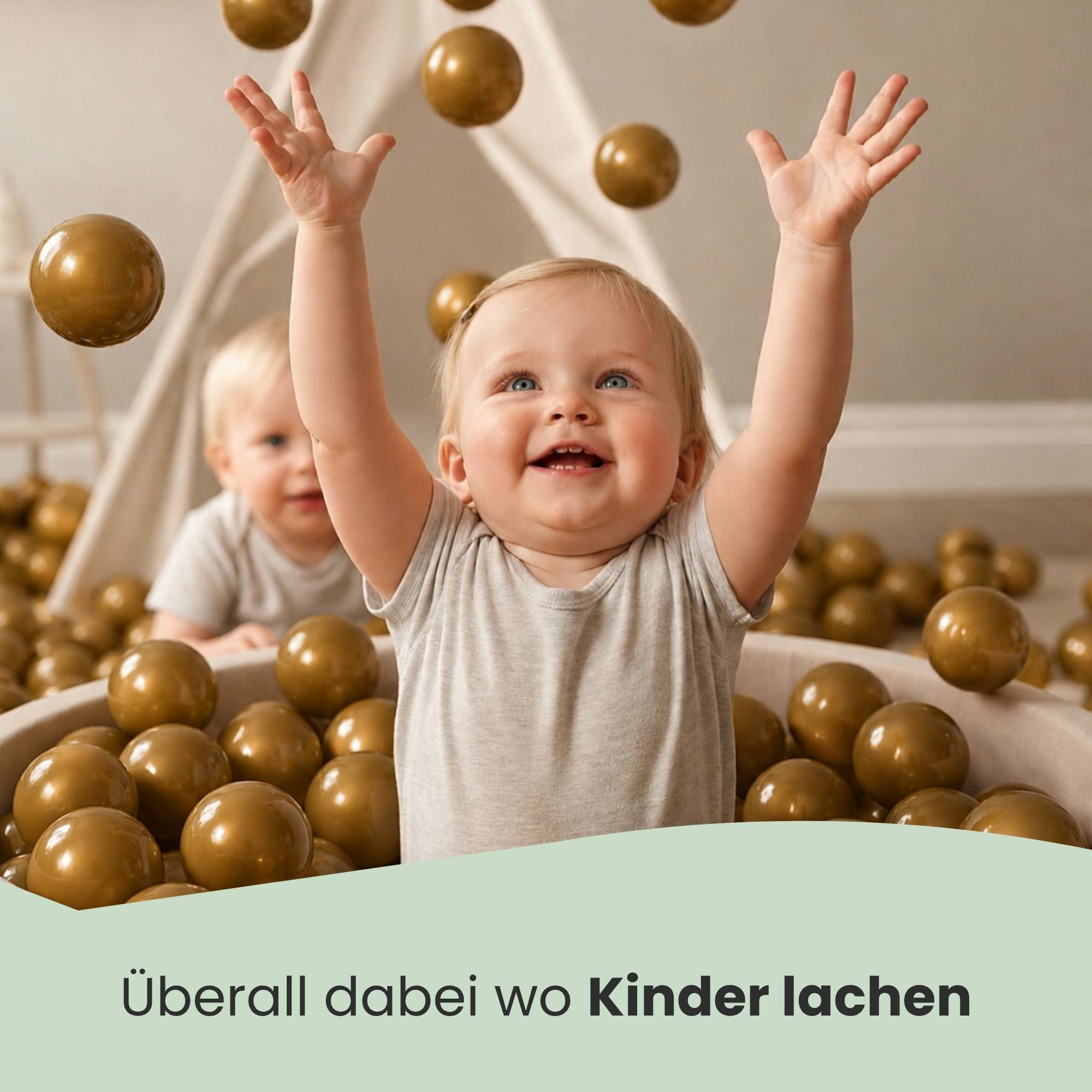 50 Bälle für Bällebad 5,5cm Babybälle Plastikbälle Baby Spielbälle Gold