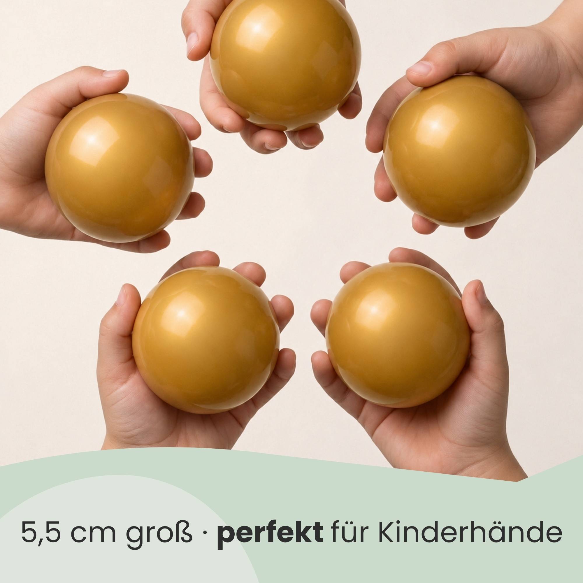 50 Bälle für Bällebad 5,5cm Babybälle Plastikbälle Baby Spielbälle Gold