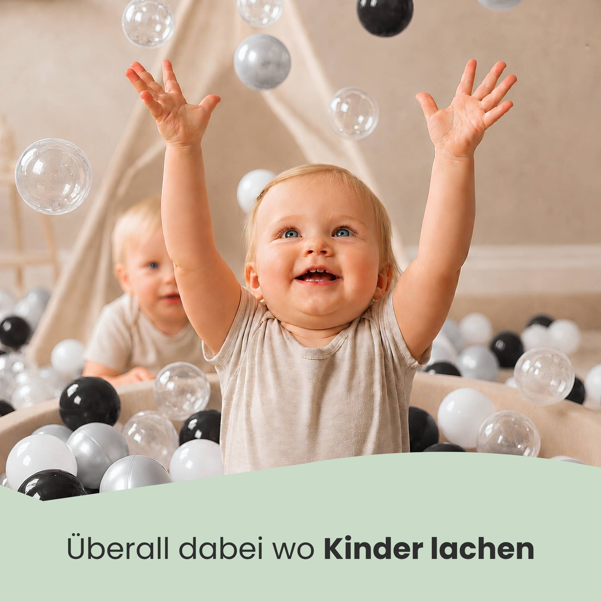 50 Bälle für Bällebad 5,5cm Babybälle Plastikbälle Baby Spielbälle Silber Grau