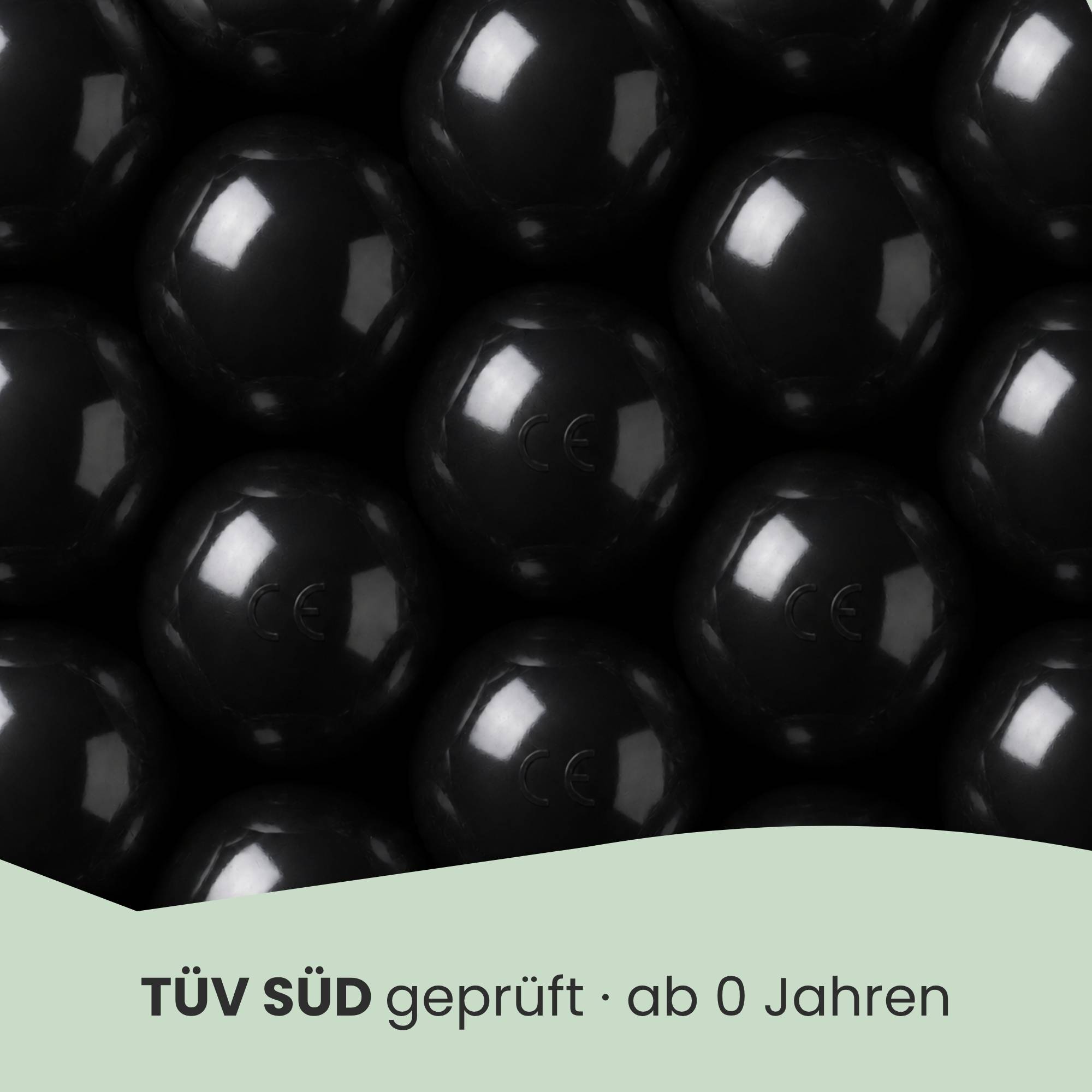 50 Bälle für Bällebad 5,5cm Babybälle Plastikbälle Baby Spielbälle Schwarz