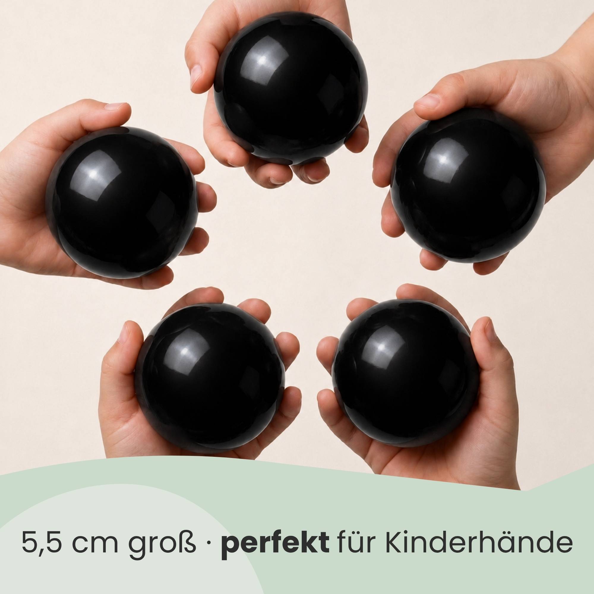 50 Bälle für Bällebad 5,5cm Babybälle Plastikbälle Baby Spielbälle Schwarz