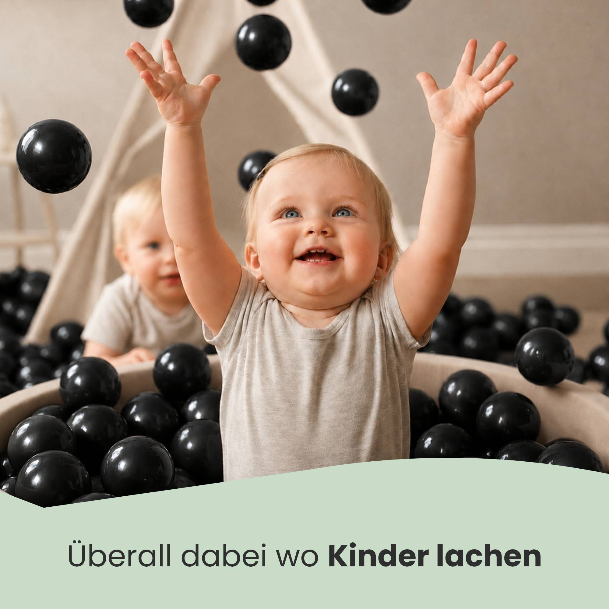 50 Bälle für Bällebad 5,5cm Babybälle Plastikbälle Baby Spielbälle Schwarz