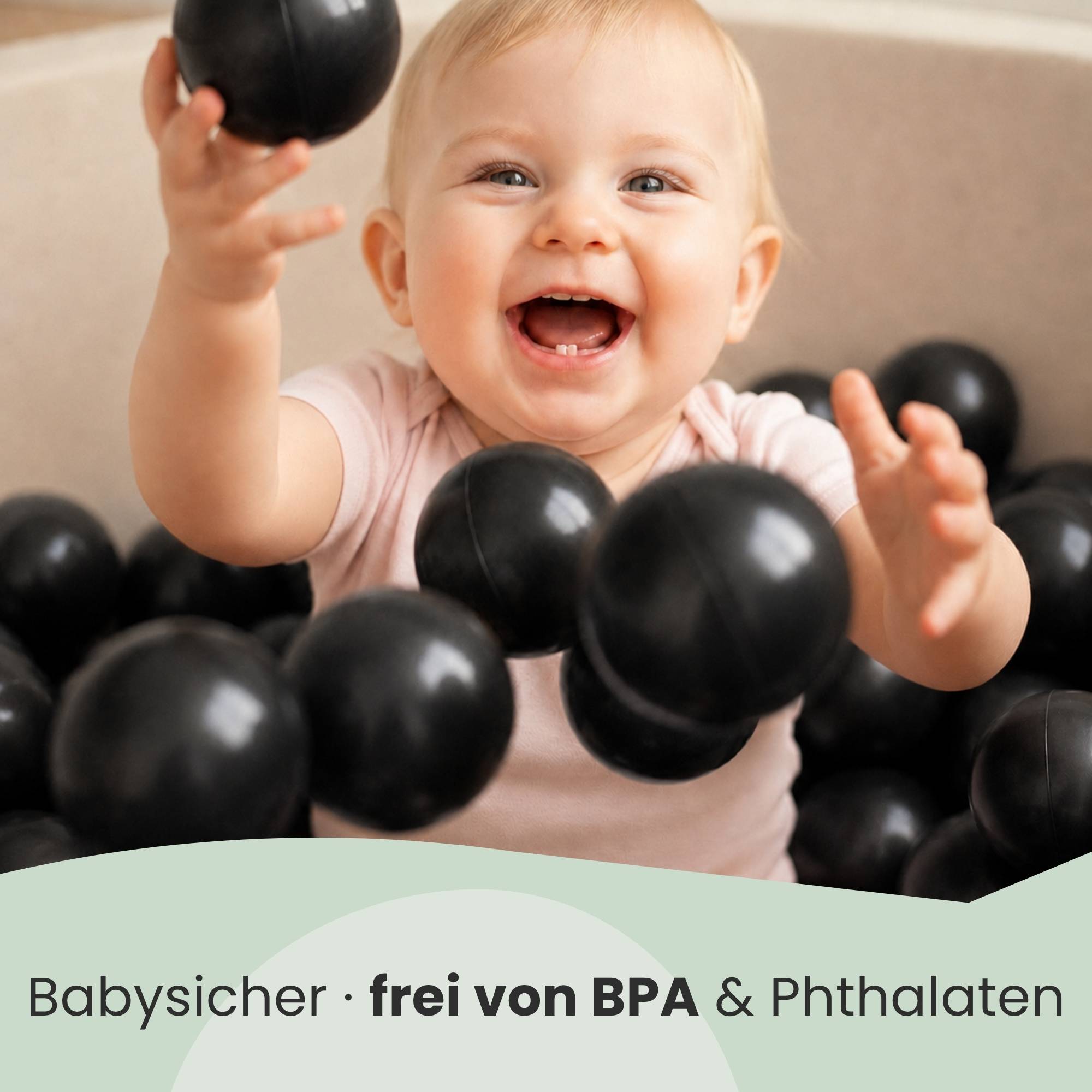 50 Bälle für Bällebad 5,5cm Babybälle Plastikbälle Baby Spielbälle Schwarz