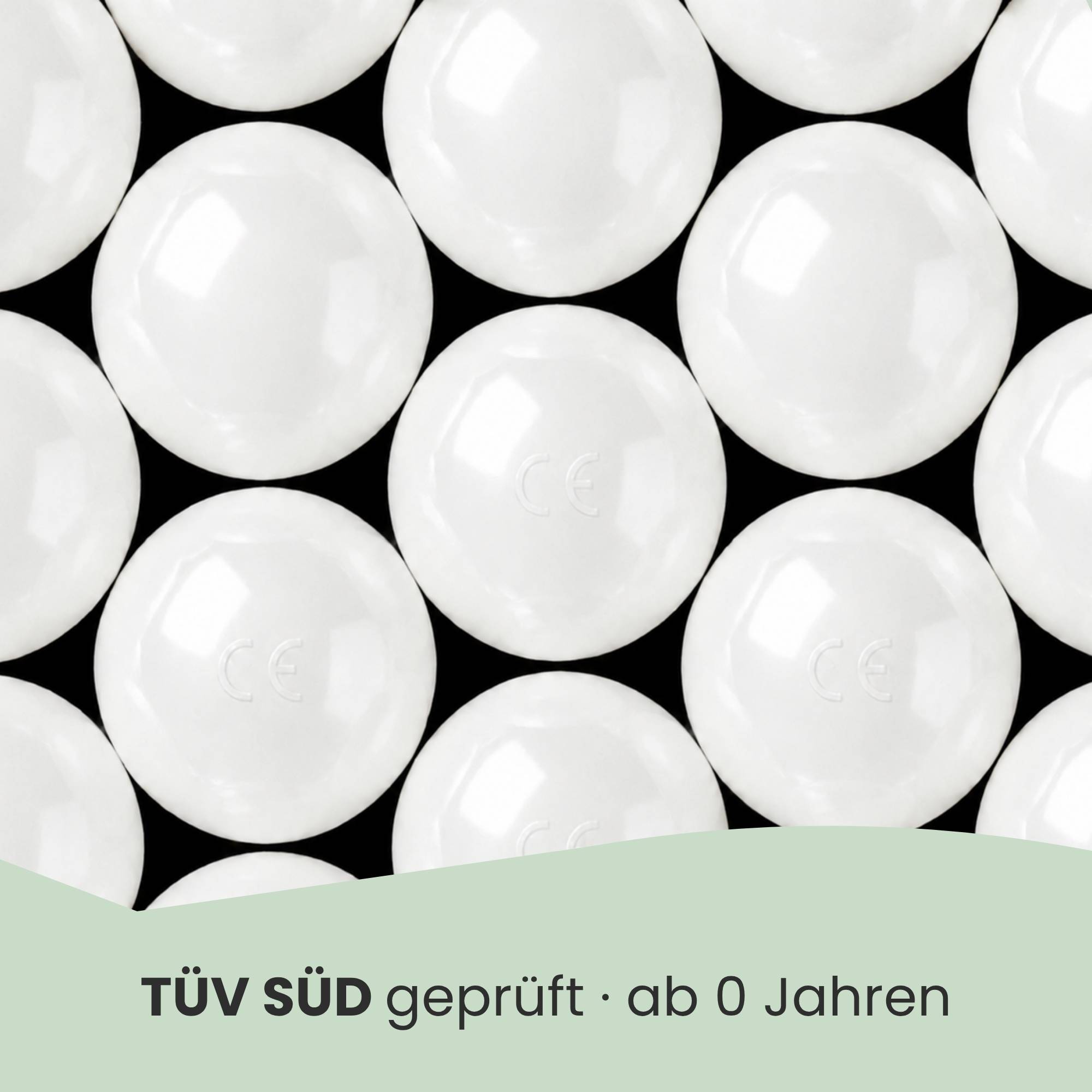 50 Bälle für Bällebad 5,5cm Babybälle Plastikbälle Baby Spielbälle Weiß