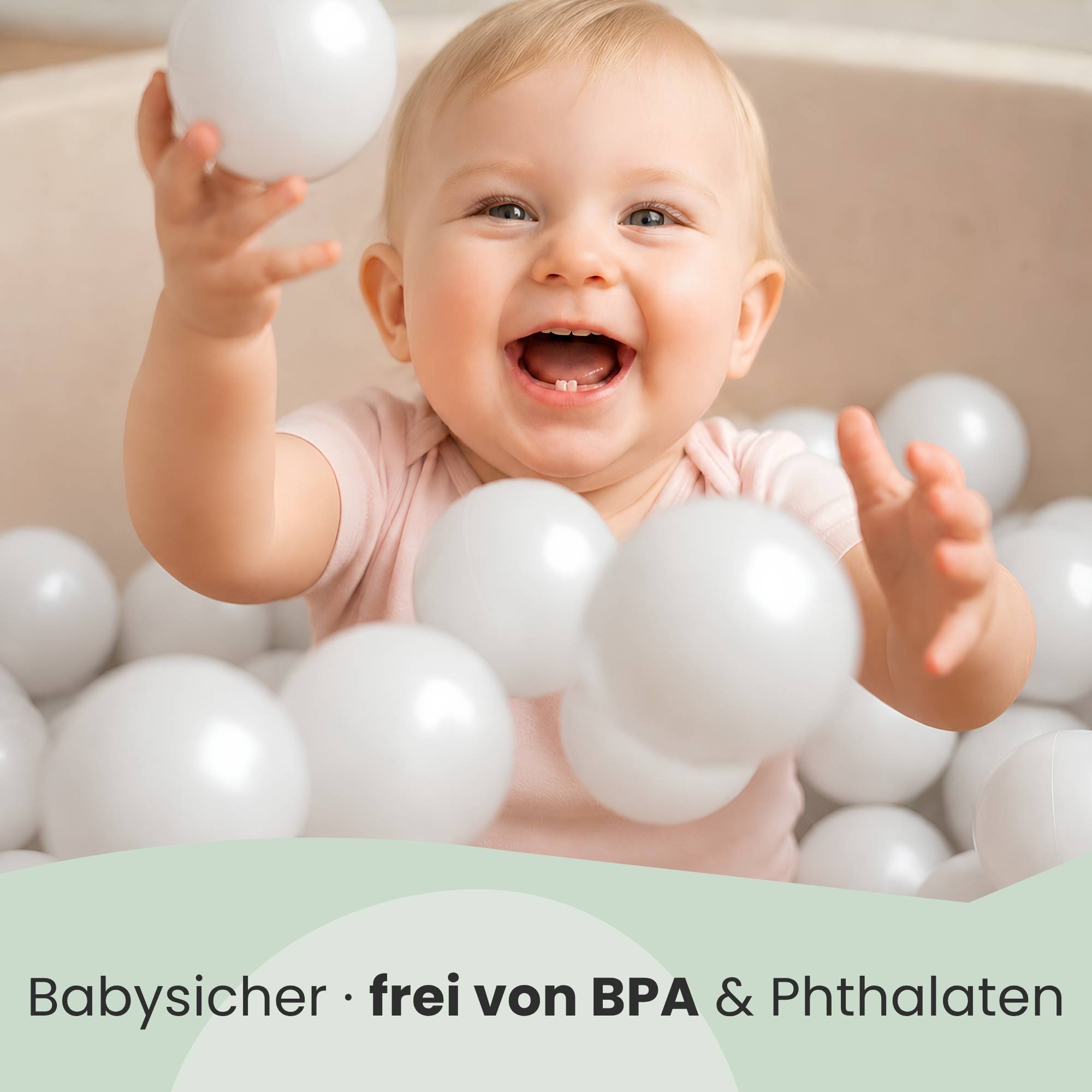 50 Bälle für Bällebad 5,5cm Babybälle Plastikbälle Baby Spielbälle Weiß