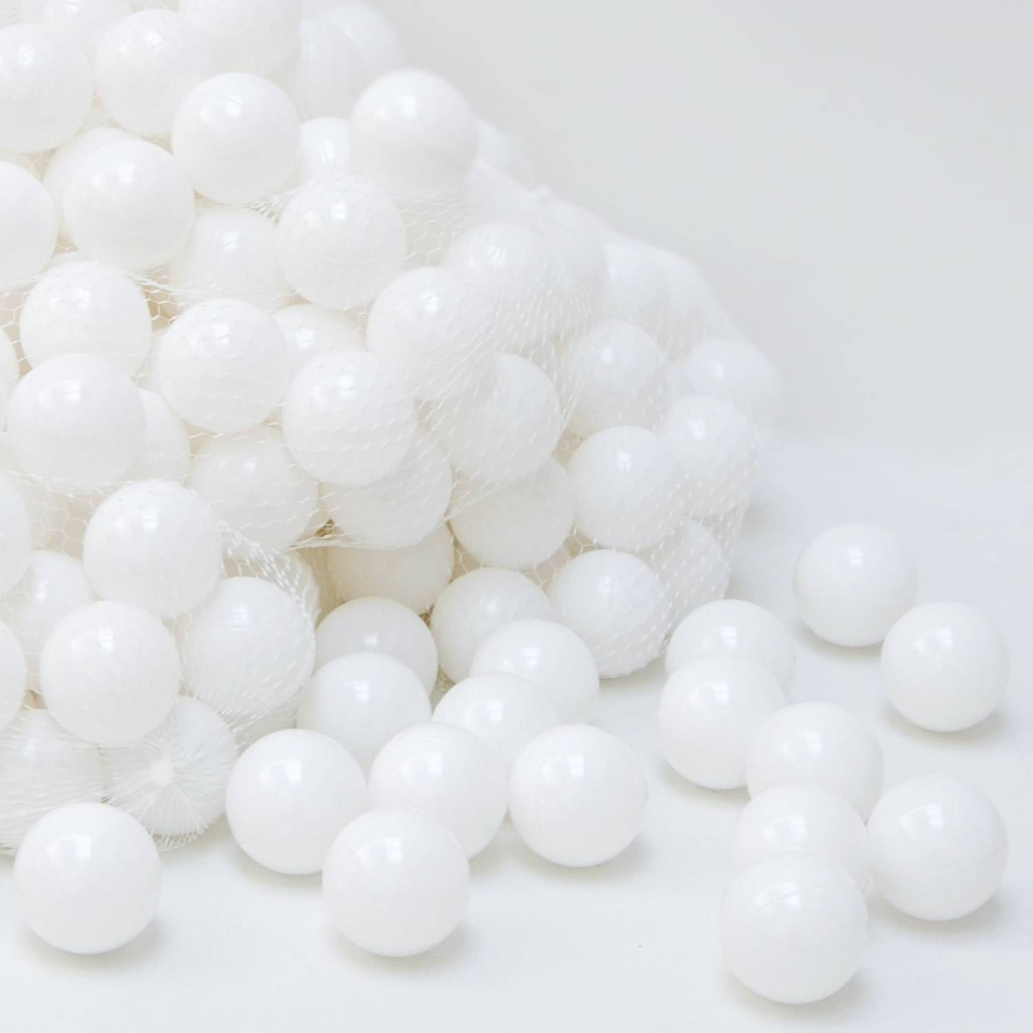 50 Bälle für Bällebad 5,5cm Babybälle Plastikbälle Baby Spielbälle Weiß