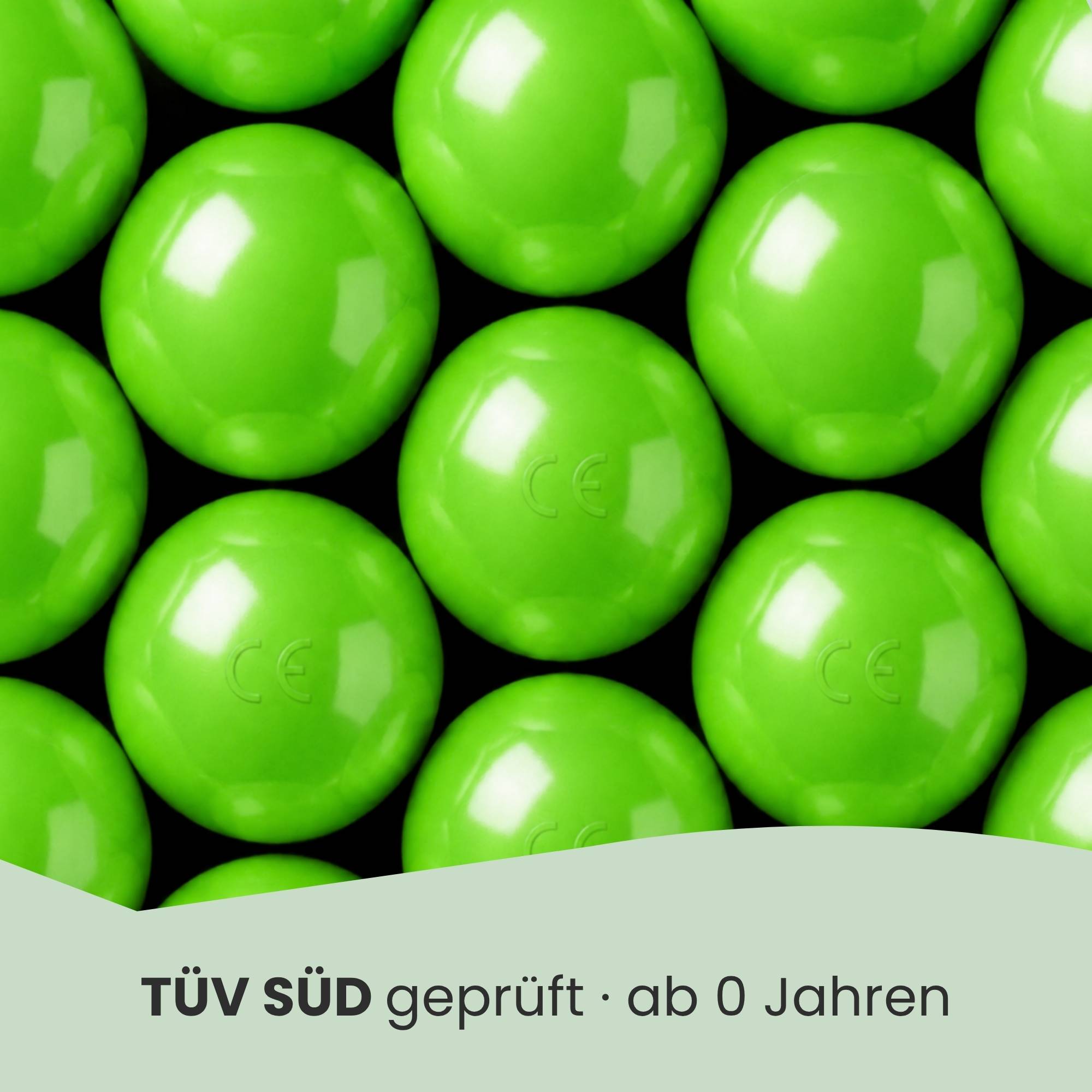 50 Bälle für Bällebad 5,5cm Babybälle Plastikbälle Baby Spielbälle Grün