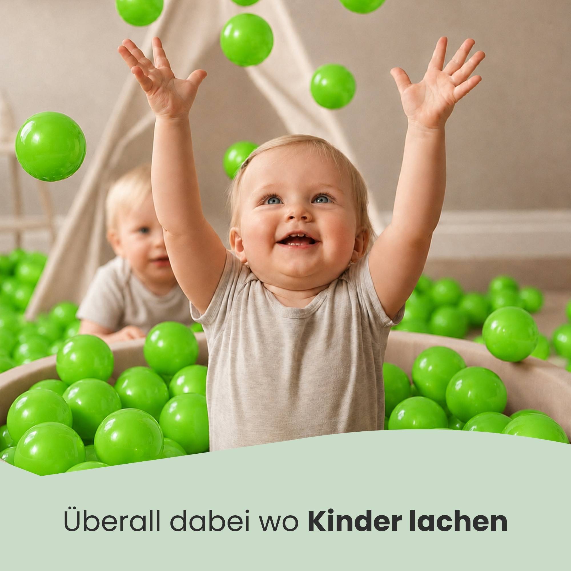 50 Bälle für Bällebad 5,5cm Babybälle Plastikbälle Baby Spielbälle Grün