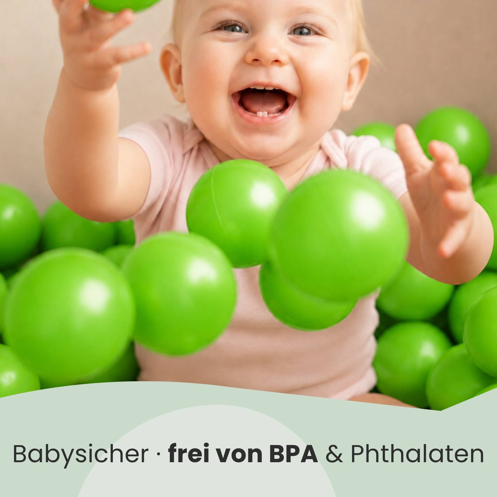 50 Bälle für Bällebad 5,5cm Babybälle Plastikbälle Baby Spielbälle Grün