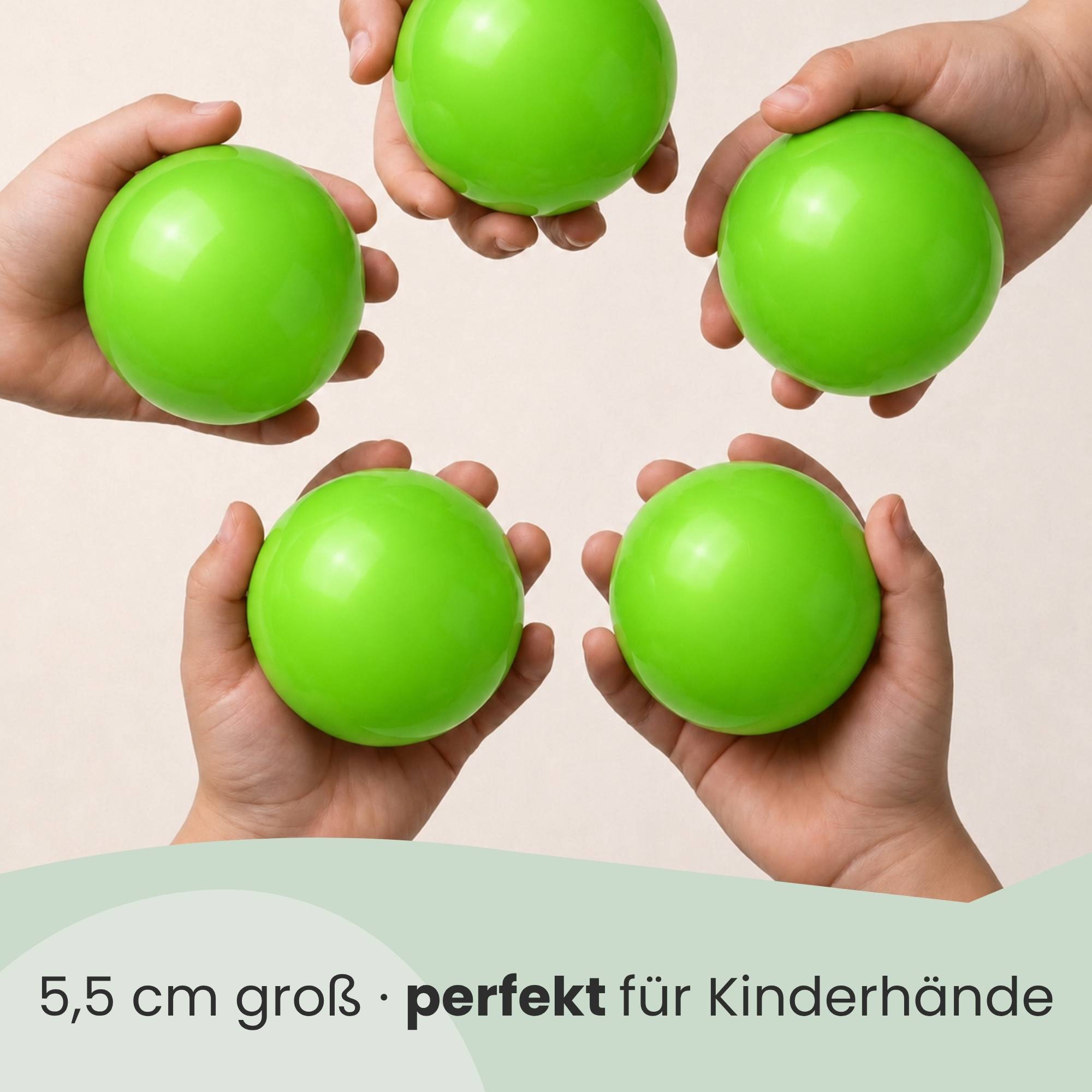 50 Bälle für Bällebad 5,5cm Babybälle Plastikbälle Baby Spielbälle Grün
