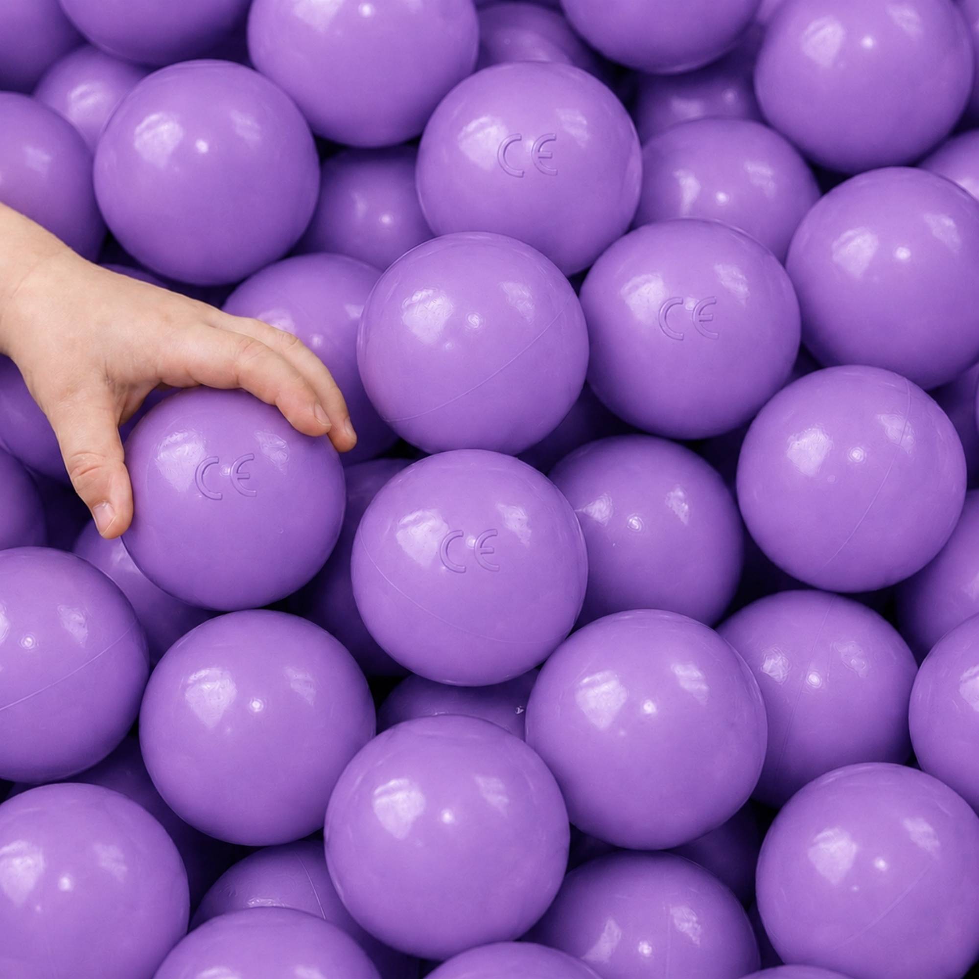 50 Bälle für Bällebad 5,5cm Babybälle Plastikbälle Baby Spielbälle Lila