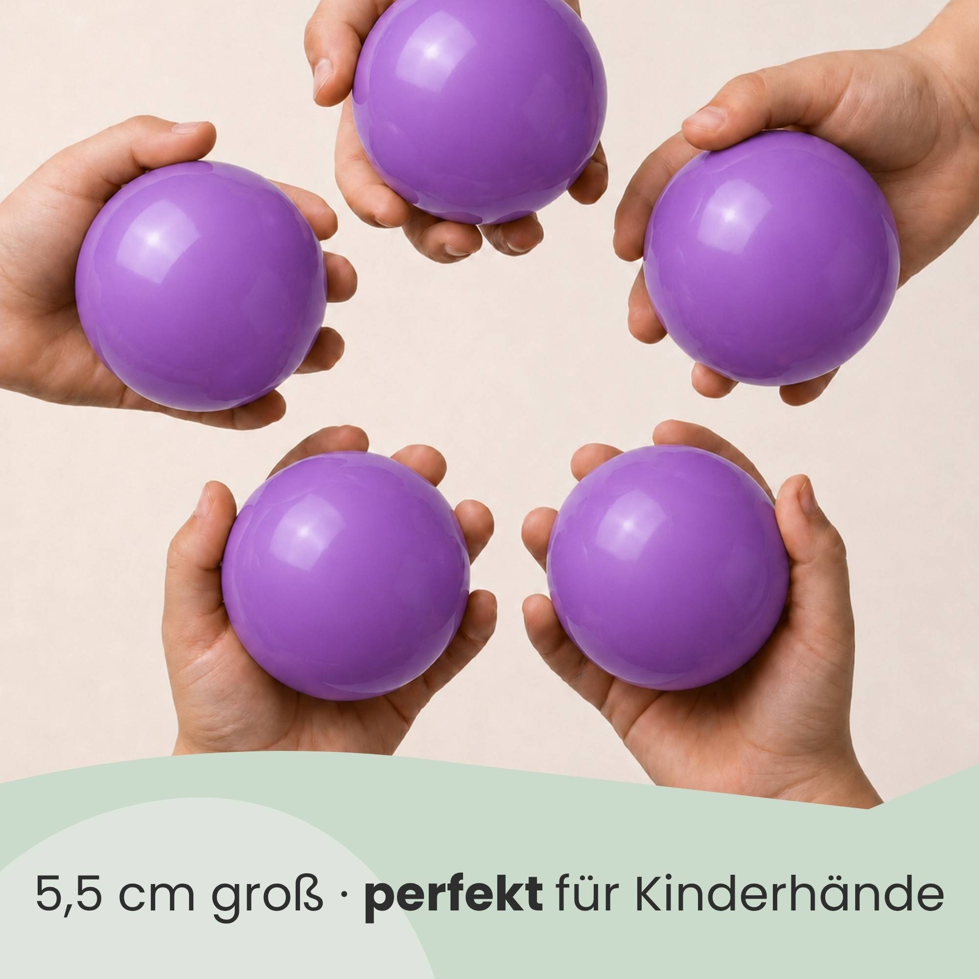 50 Bälle für Bällebad 5,5cm Babybälle Plastikbälle Baby Spielbälle Lila