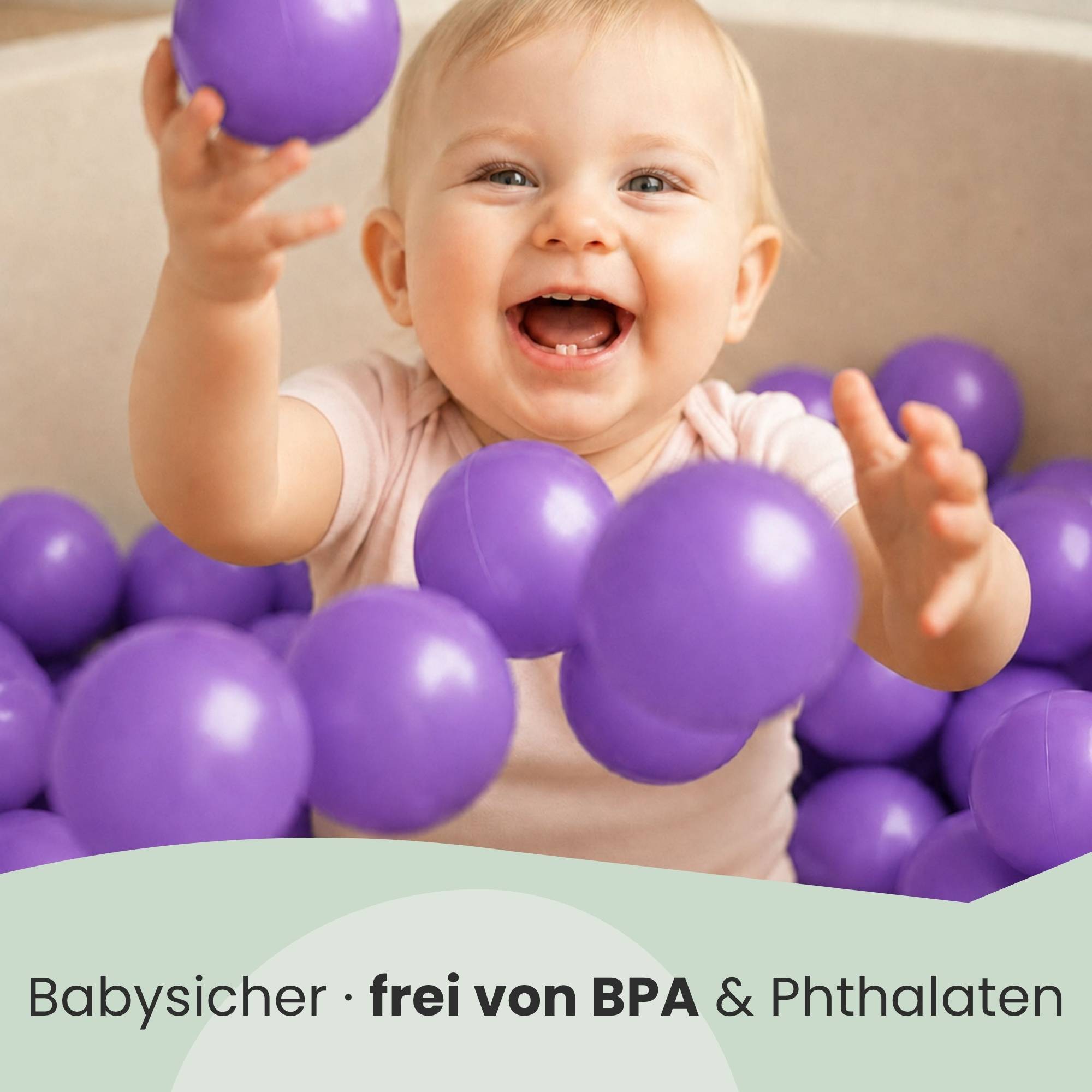 50 Bälle für Bällebad 5,5cm Babybälle Plastikbälle Baby Spielbälle Lila