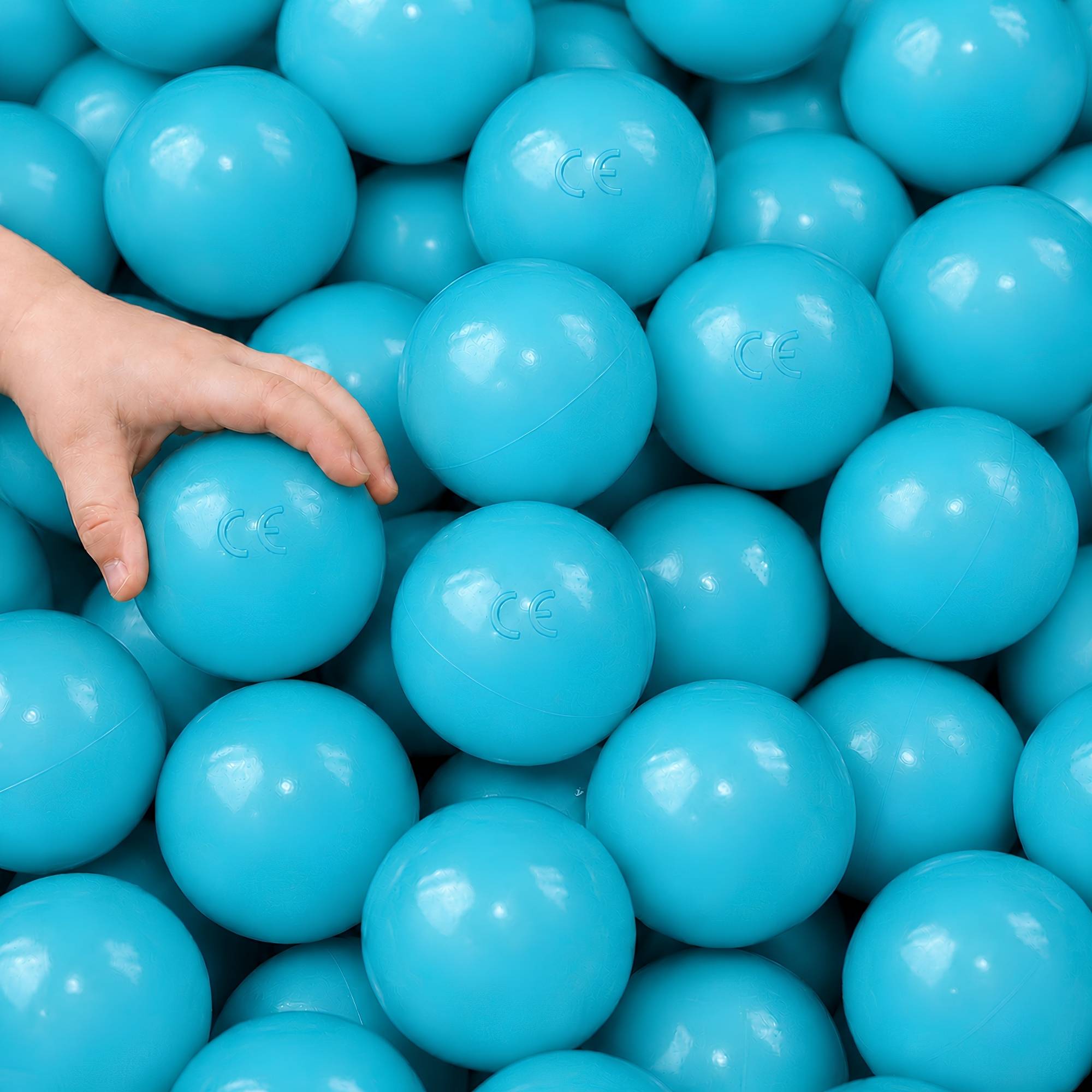 50 Bälle für Bällebad 5,5cm Babybälle Plastikbälle Baby Spielbälle Türkis