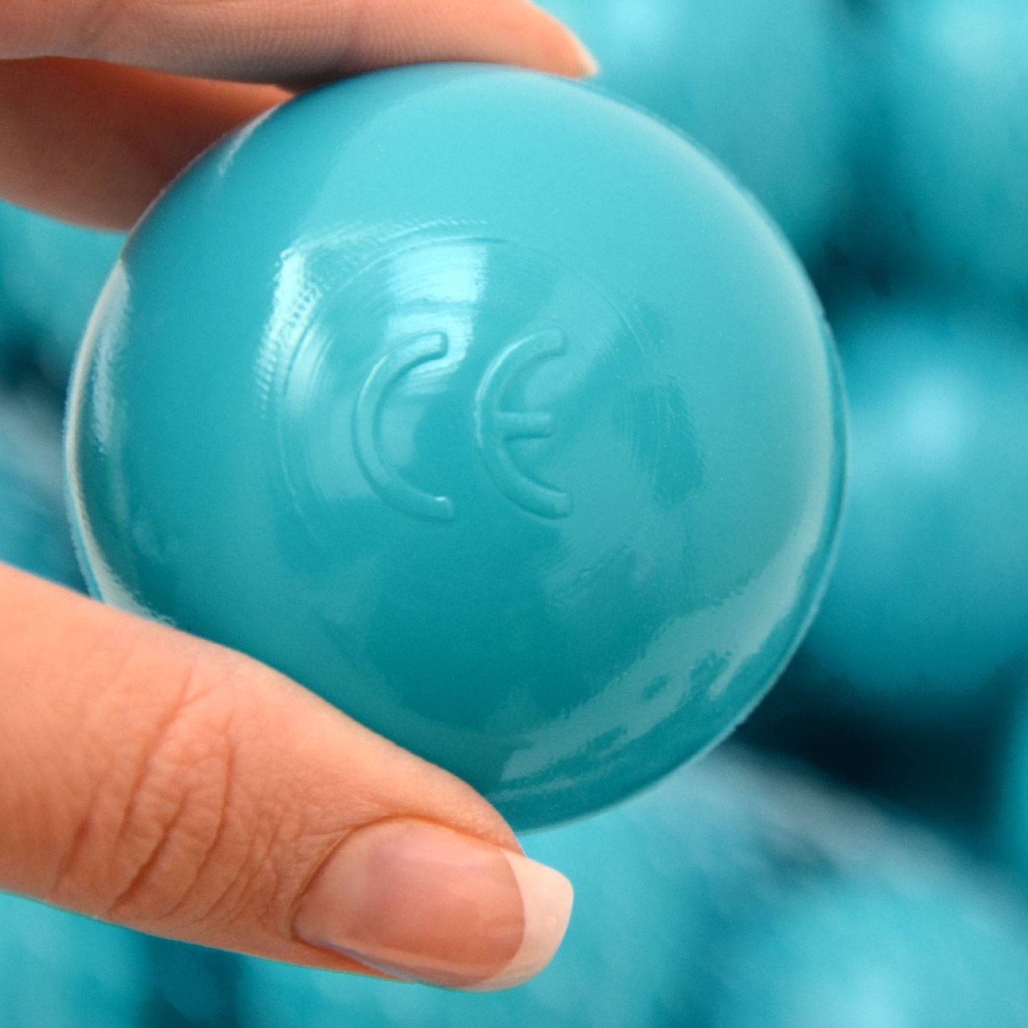 50 Bälle für Bällebad 5,5cm Babybälle Plastikbälle Baby Spielbälle Türkis