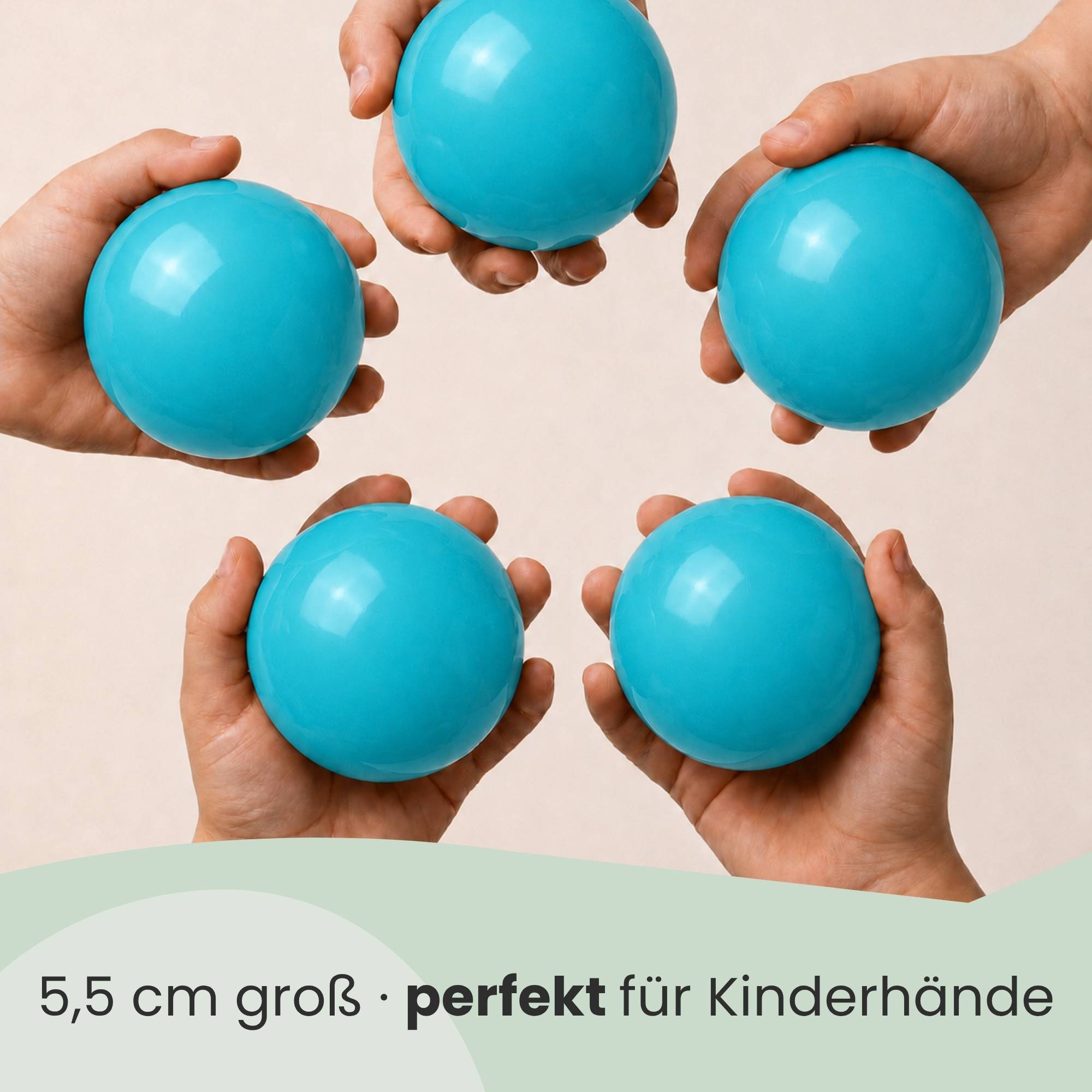 50 Bälle für Bällebad 5,5cm Babybälle Plastikbälle Baby Spielbälle Türkis