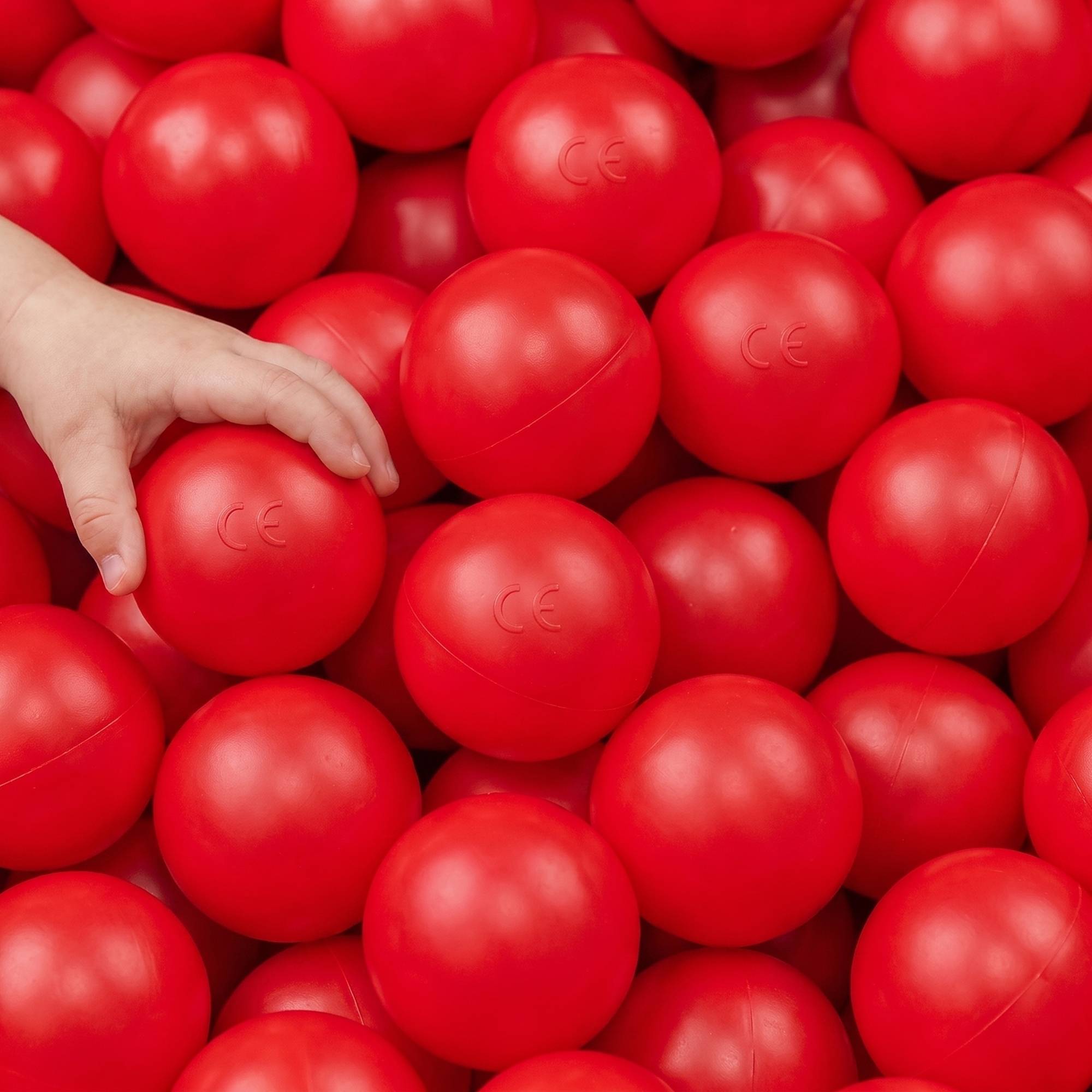 50 Bälle für Bällebad 5,5cm Babybälle Plastikbälle Baby Spielbälle Rot