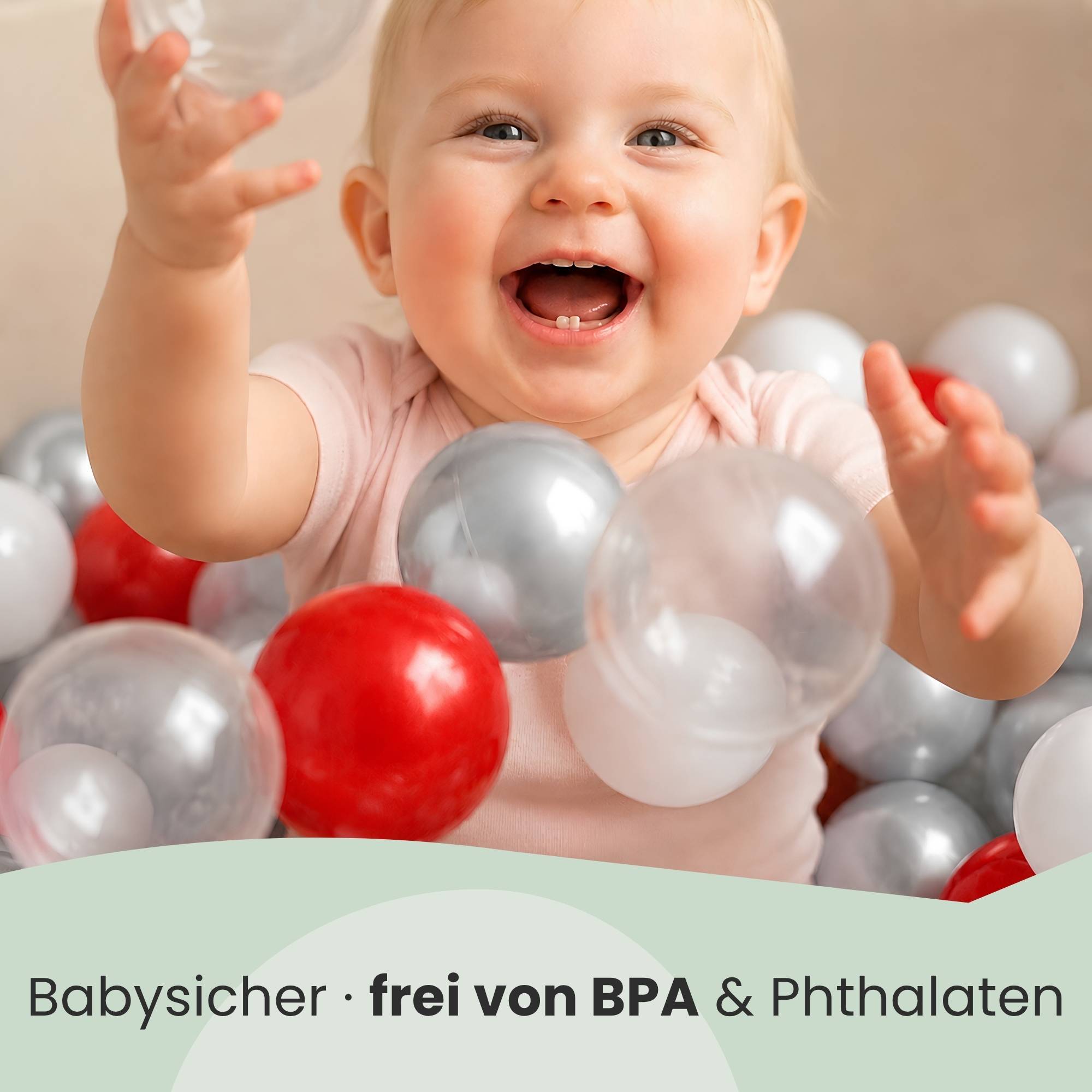 50 Bälle für Bällebad 5,5cm Babybälle Plastikbälle Baby Spielbälle Rot