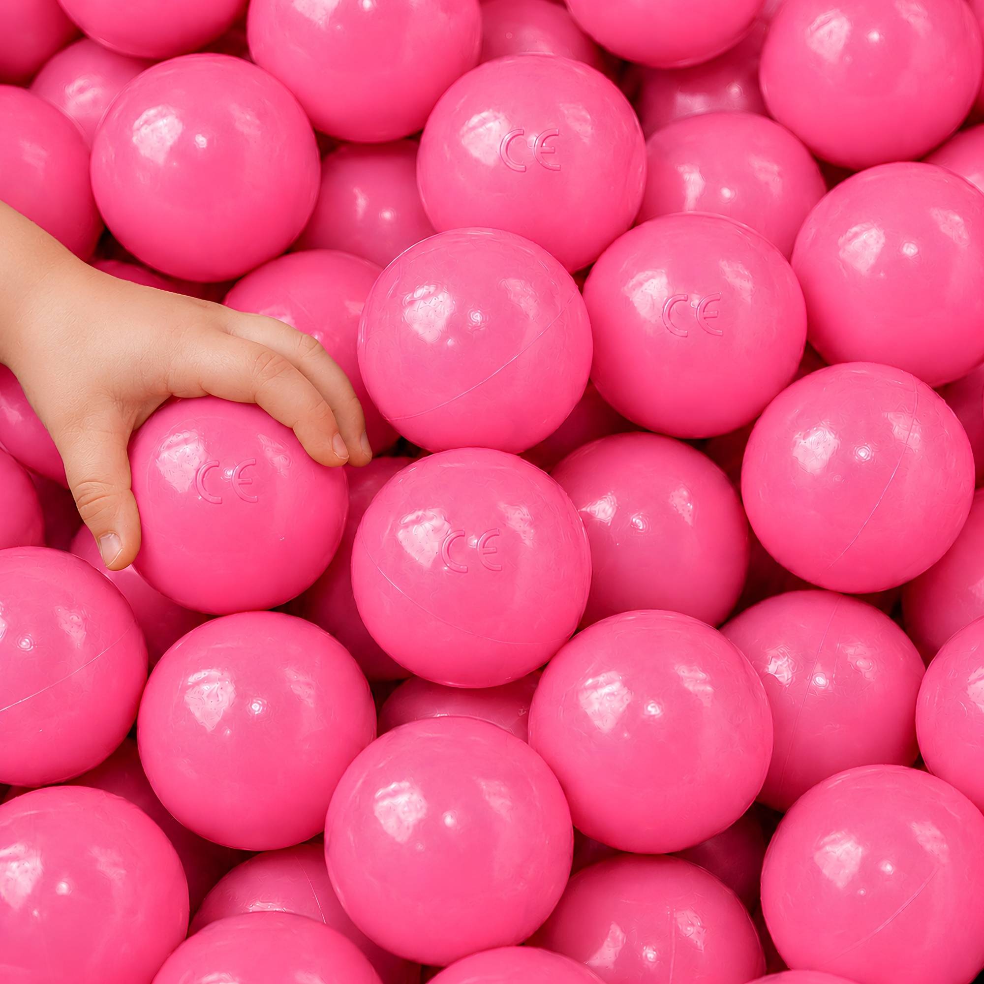 50 Bälle für Bällebad 5,5cm Babybälle Plastikbälle Baby Spielbälle Pink