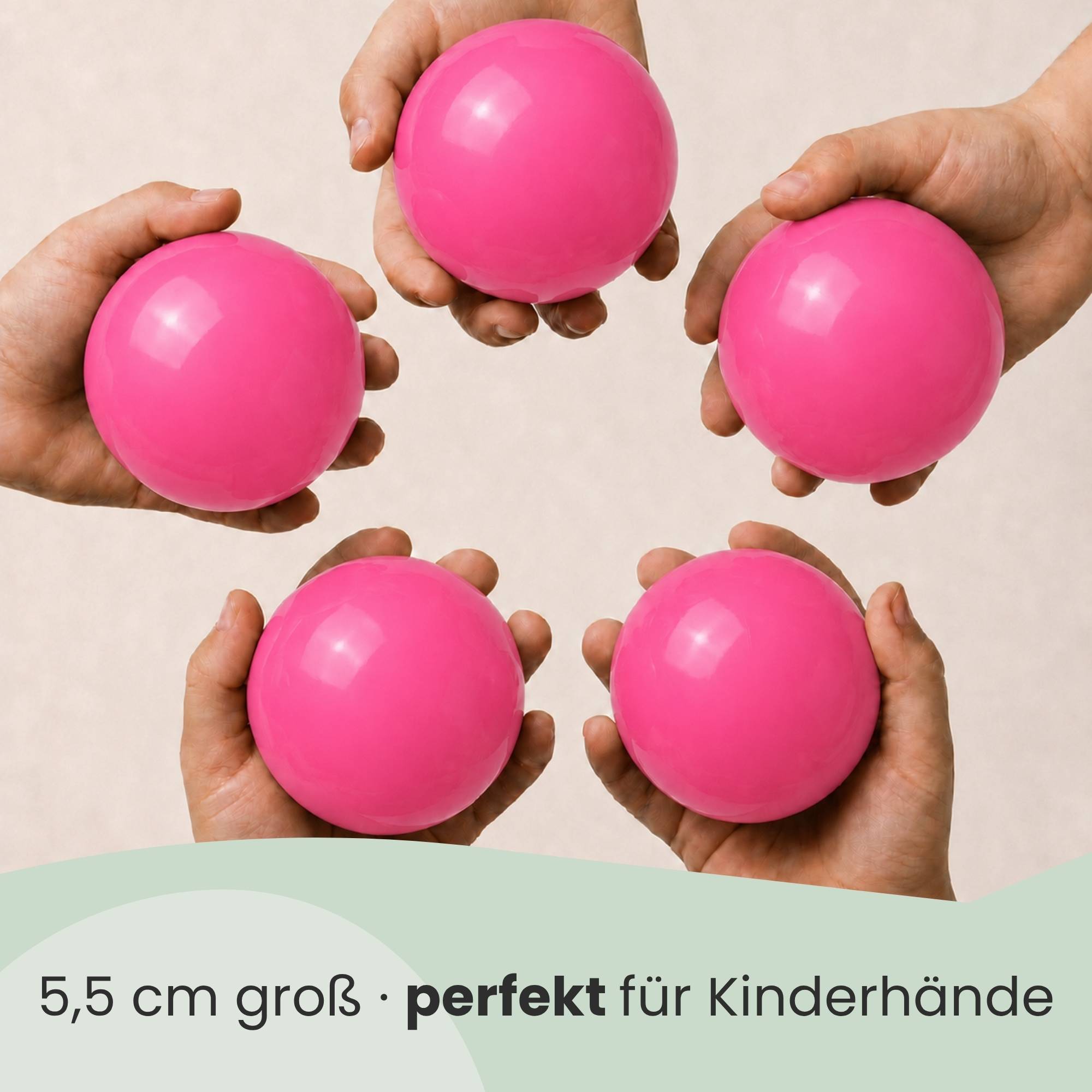 50 Bälle für Bällebad 5,5cm Babybälle Plastikbälle Baby Spielbälle Pink