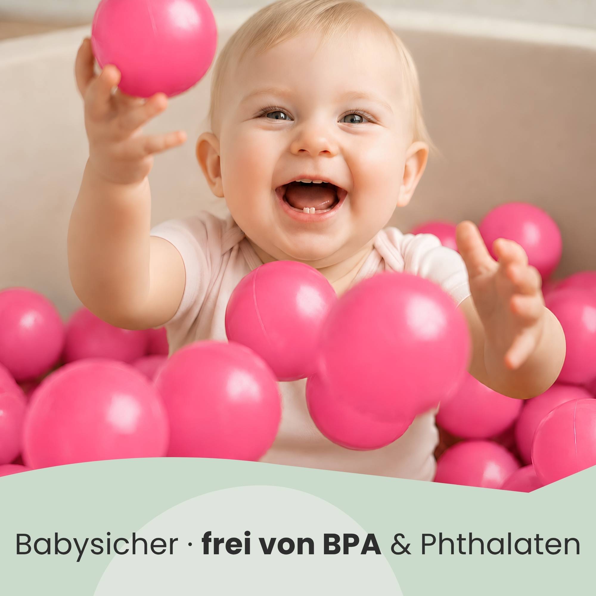 50 Bälle für Bällebad 5,5cm Babybälle Plastikbälle Baby Spielbälle Pink