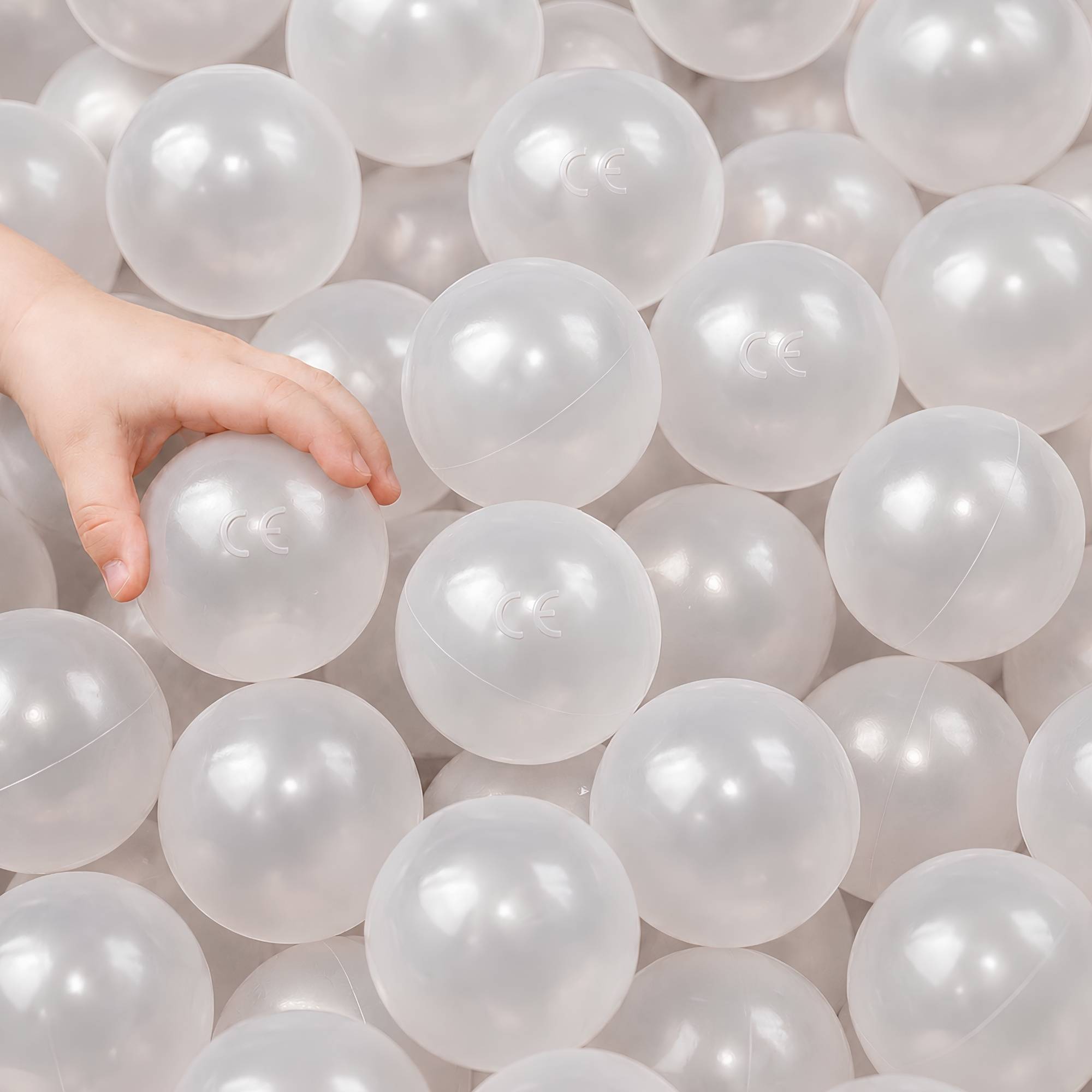50 Bälle für Bällebad 5,5cm Babybälle Plastikbälle Baby Spielbälle Transparent