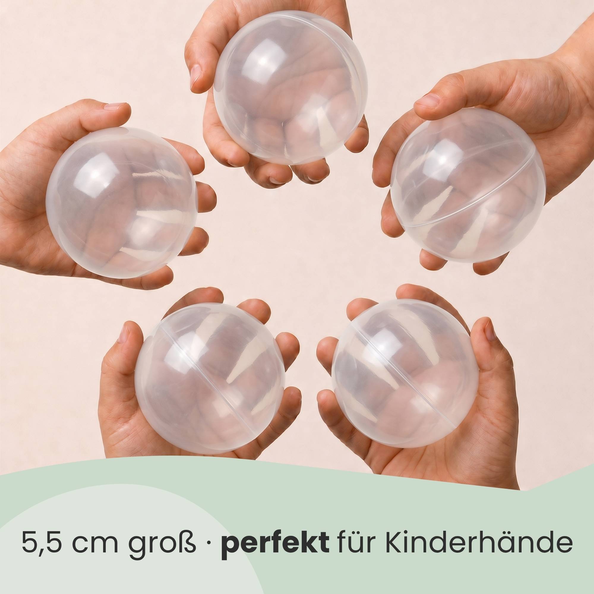50 Bälle für Bällebad 5,5cm Babybälle Plastikbälle Baby Spielbälle Transparent