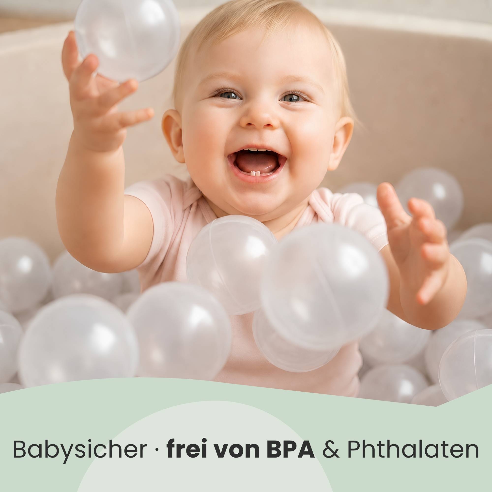 50 Bälle für Bällebad 5,5cm Babybälle Plastikbälle Baby Spielbälle Transparent