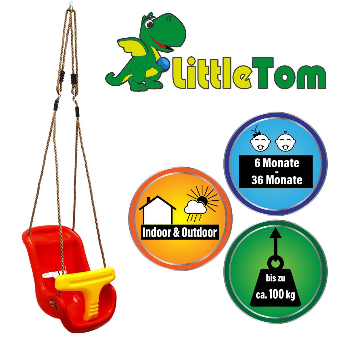 Babyschaukel 45x36x38 cm Kinder Schaukel Schaukelsitz Baby Gartenschaukel Rot