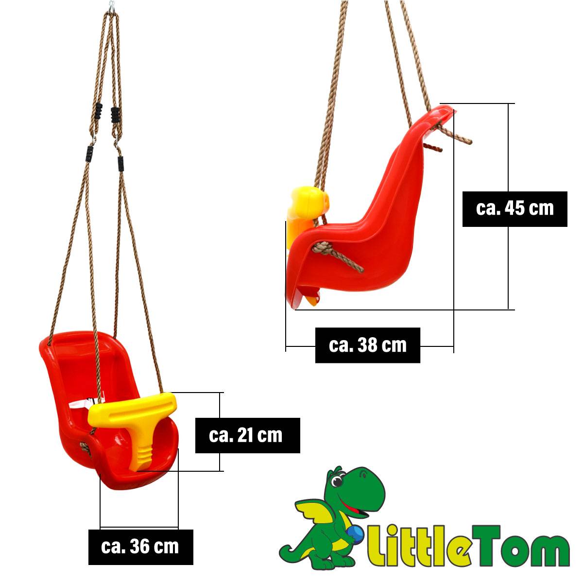 Babyschaukel 45x36x38 cm Kinder Schaukel Schaukelsitz Baby Gartenschaukel Rot