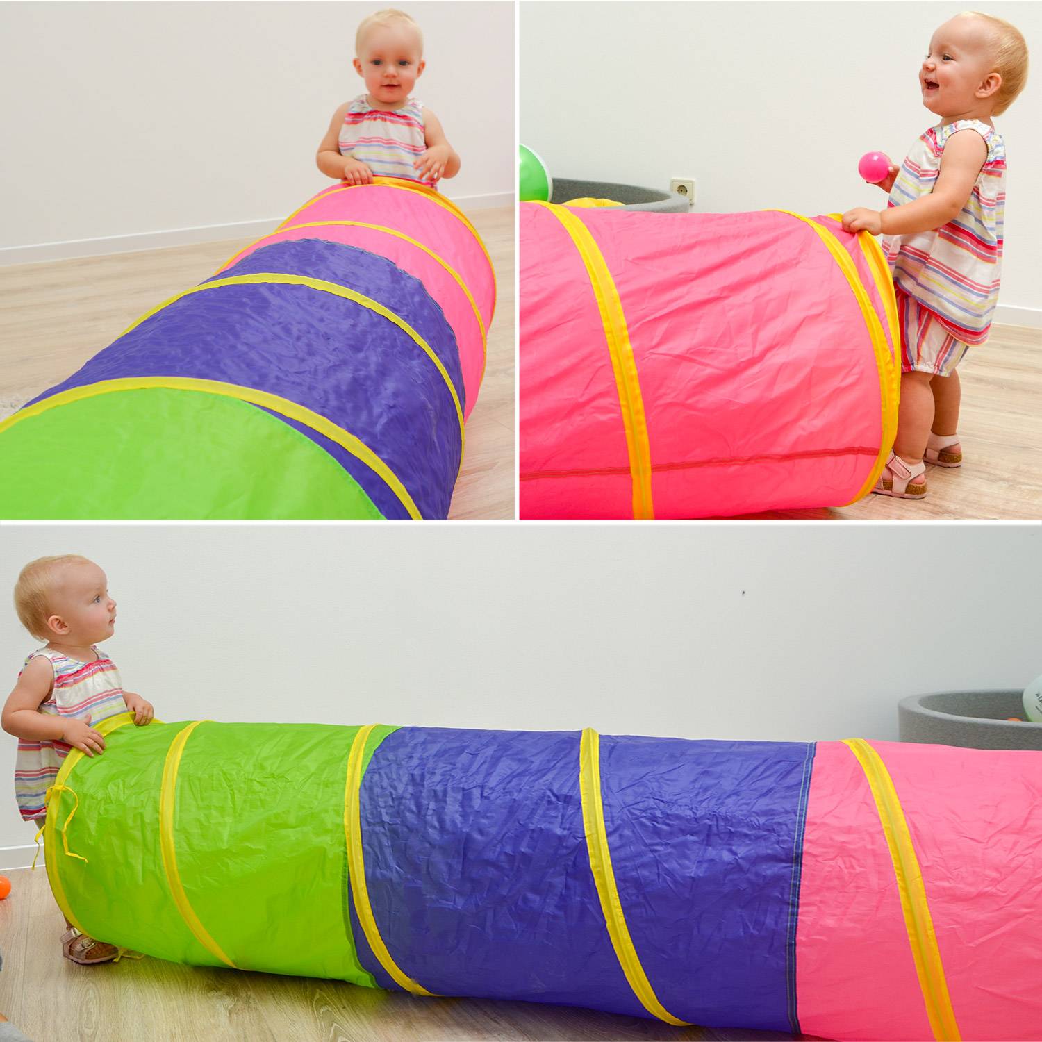 Spieltunnel 180x46cm Kriechtunnel Baby Krabbeltunnel Zelt Tunnel Bunt
