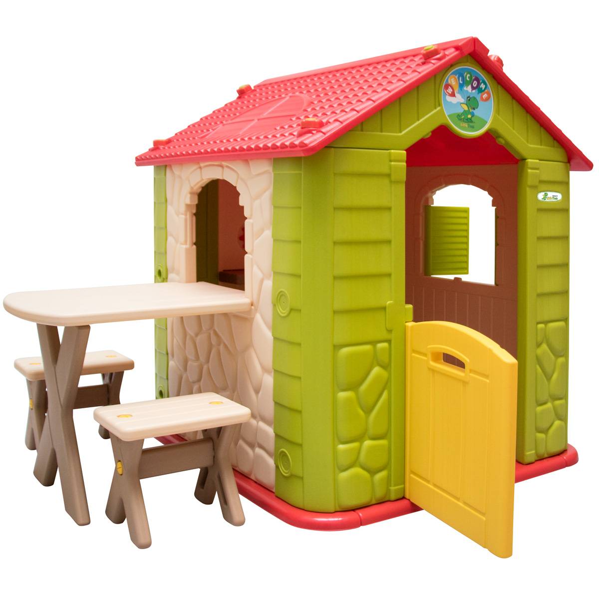 Kinder Spielhaus ab 1 - Garten Kinderhaus mit Tisch - Indoor Kinderspielhaus
