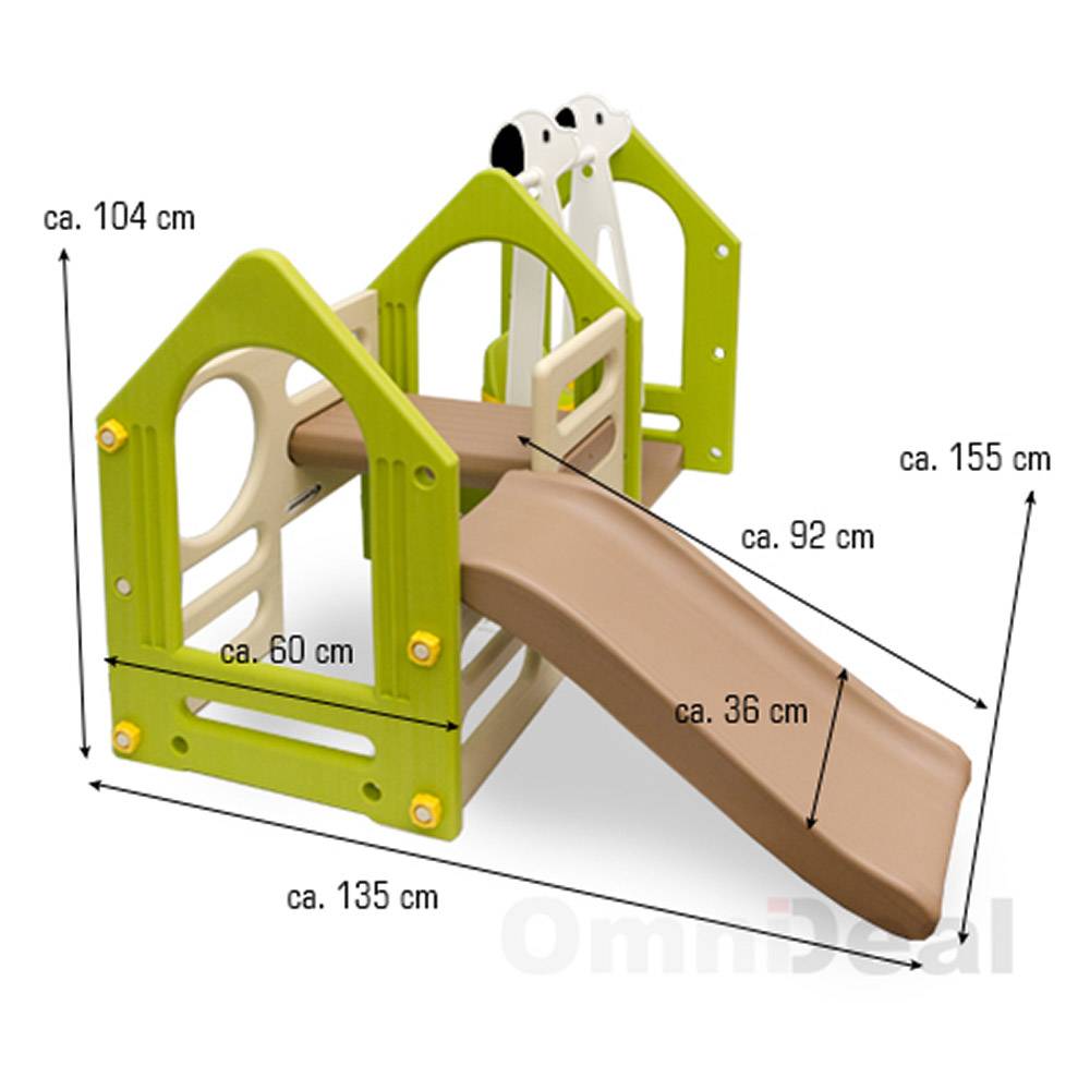 Kinder Spielhaus Rutsche mit Schaukel KS-111