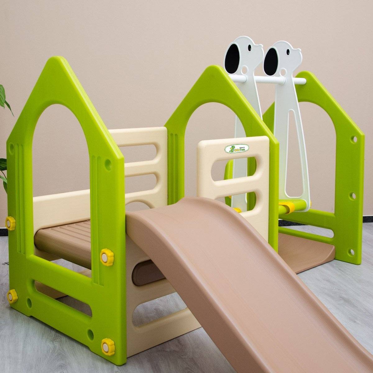 Kinder Spielhaus Rutsche mit Schaukel KS-111