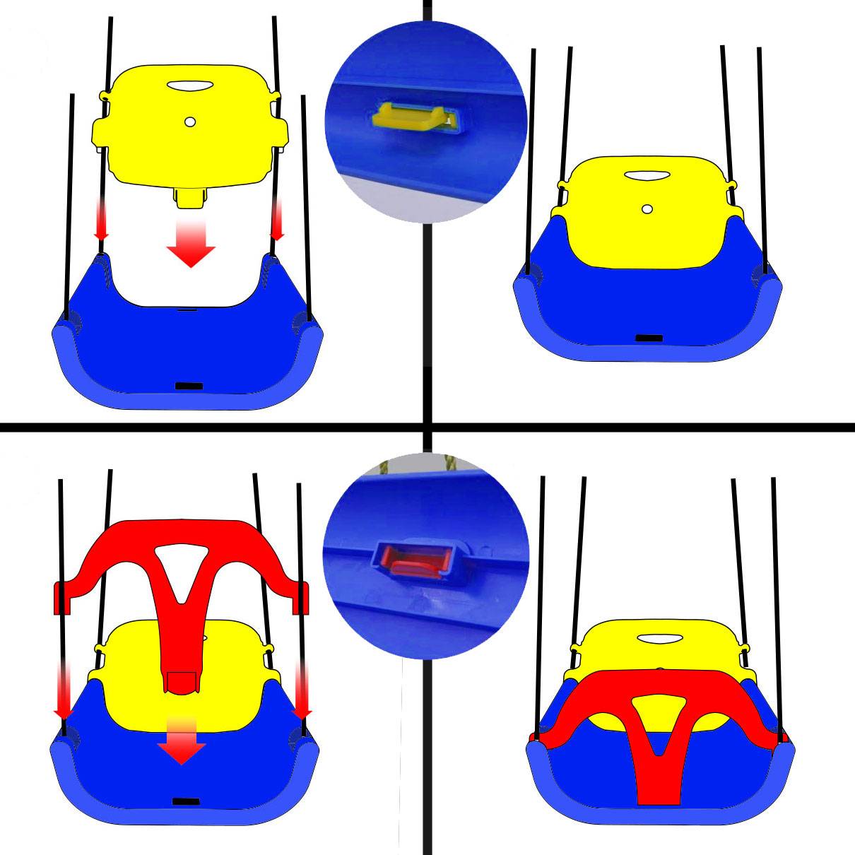 3-in-1 Kinderschaukel Baby Garten Schaukel 40x43x33cm Indoor Outdoor