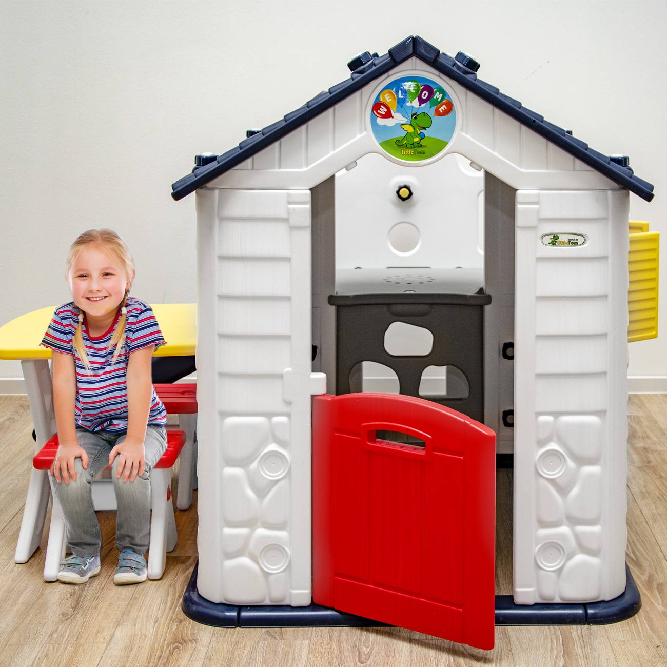 Kinder Spielhaus mit Rutsche - Garten Kinderhaus ab 1 - Indoor Kinderspielhaus