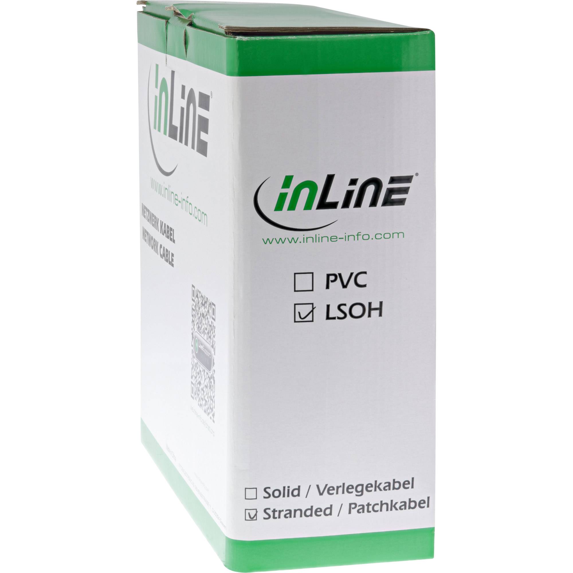 INLINE - Patchkab. - S/FTP (PiMf) - Cat.6A - 500MHz - halogenfrei - Kupfer - grau - 100m